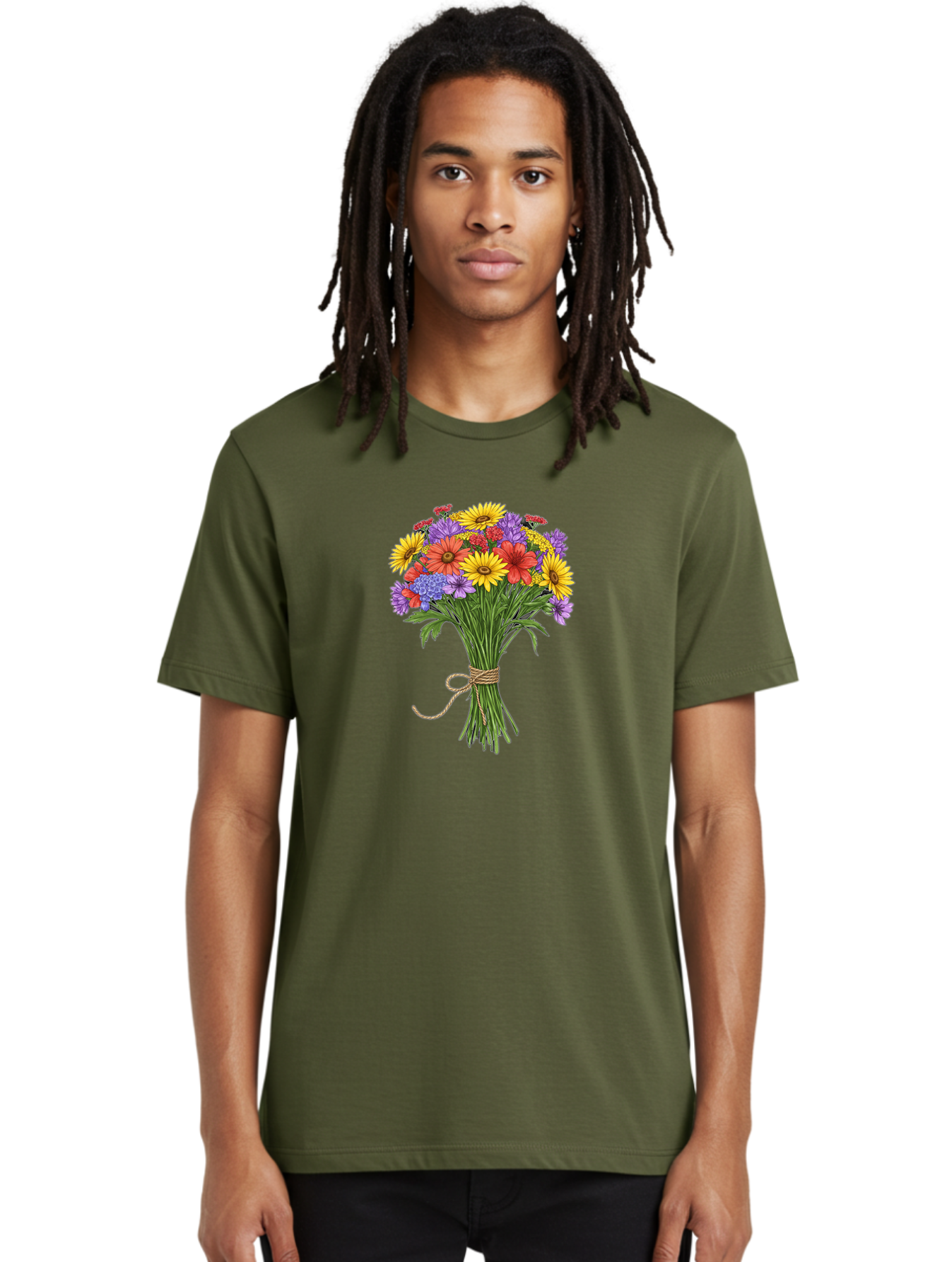 Wildflower-Bouquet-4 Men'S Graphic Tee, 100% Cotton, Comfortable Casual Summer Wear, Machine Washable, Vintage Camera, Old Camera, Antique Camera, Black Camera, Classic Photography, Photography Equipment, Nostalgic Device, Film Camera, Baf657 10