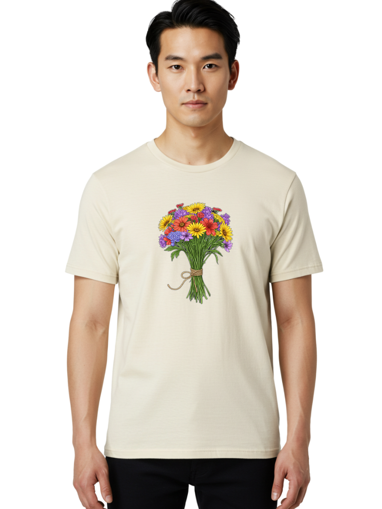Wildflower-Bouquet-4 Men'S Graphic Tee, 100% Cotton, Comfortable Casual Summer Wear, Machine Washable, Vintage Camera, Old Camera, Antique Camera, Black Camera, Classic Photography, Photography Equipment, Nostalgic Device, Film Camera, Baf657 30