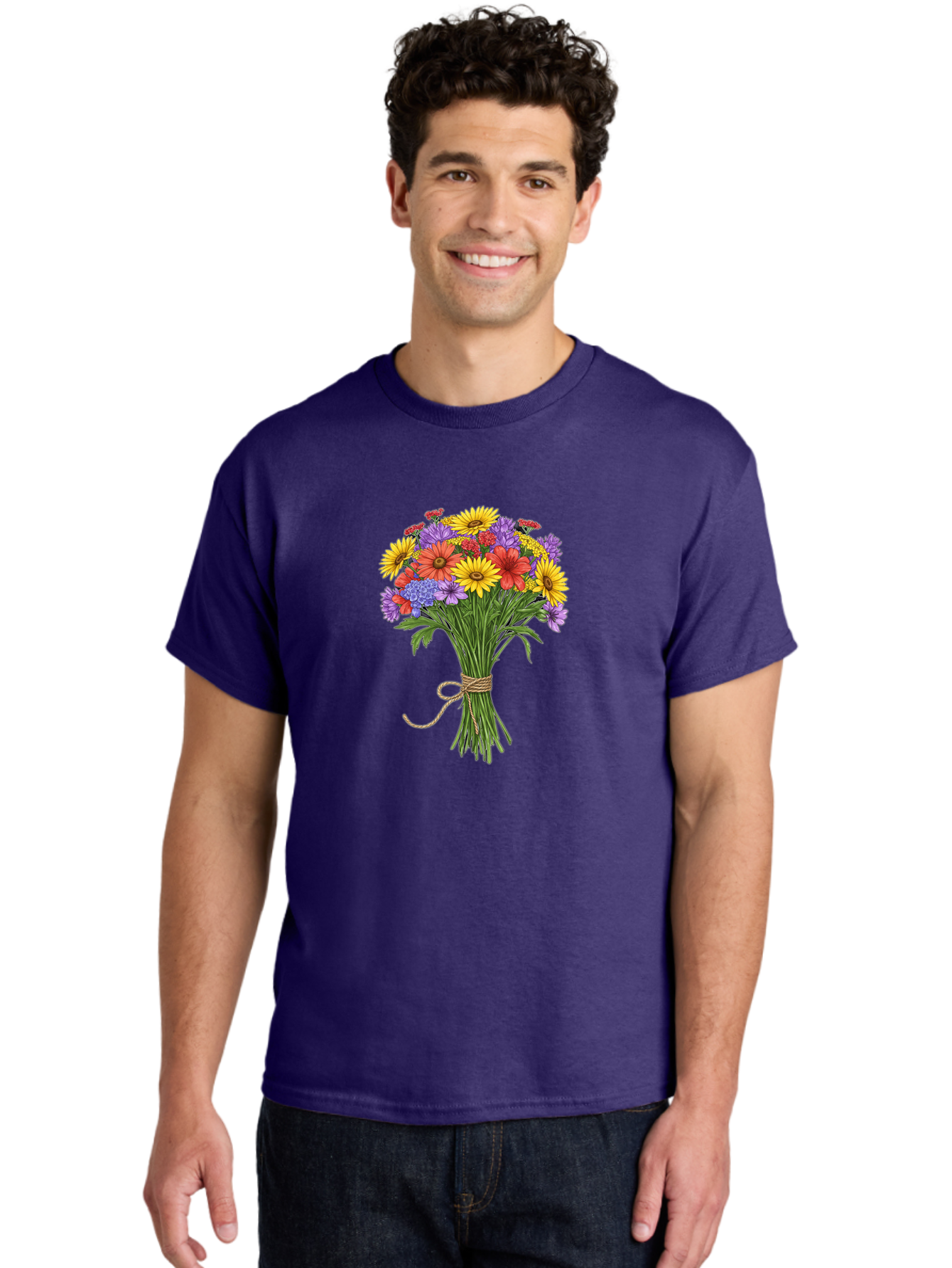 Wildflower-Bouquet-4 Men'S Graphic Tee, 100% Cotton, Comfortable Casual Summer Wear, Machine Washable, Vintage Camera, Old Camera, Antique Camera, Black Camera, Classic Photography, Photography Equipment, Nostalgic Device, Film Camera, Baf657 18