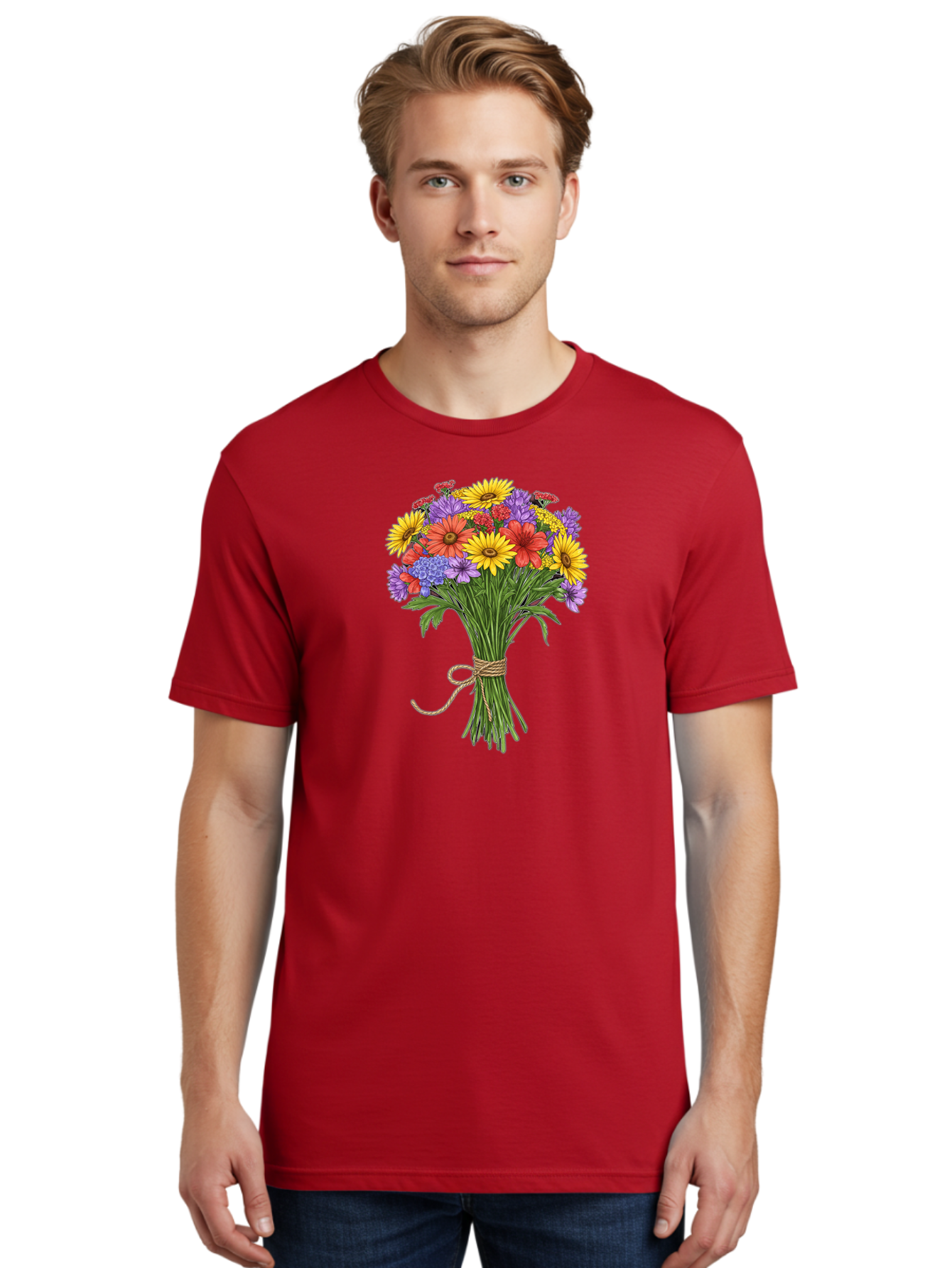 Wildflower-Bouquet-4 Men'S Graphic Tee, 100% Cotton, Comfortable Casual Summer Wear, Machine Washable, Vintage Camera, Old Camera, Antique Camera, Black Camera, Classic Photography, Photography Equipment, Nostalgic Device, Film Camera, Baf657 20