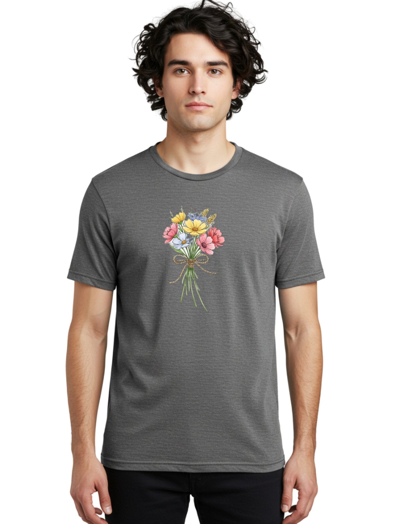 Wildflower-Bouquet Men'S Graphic Tee, 100% Cotton, Comfortable Casual Summer Wear, Machine Washable, Vintage Camera, Old Camera, Antique Camera, Black Camera, Classic Photography, Photography Equipment, Nostalgic Device, Film Camera, Baf663 19