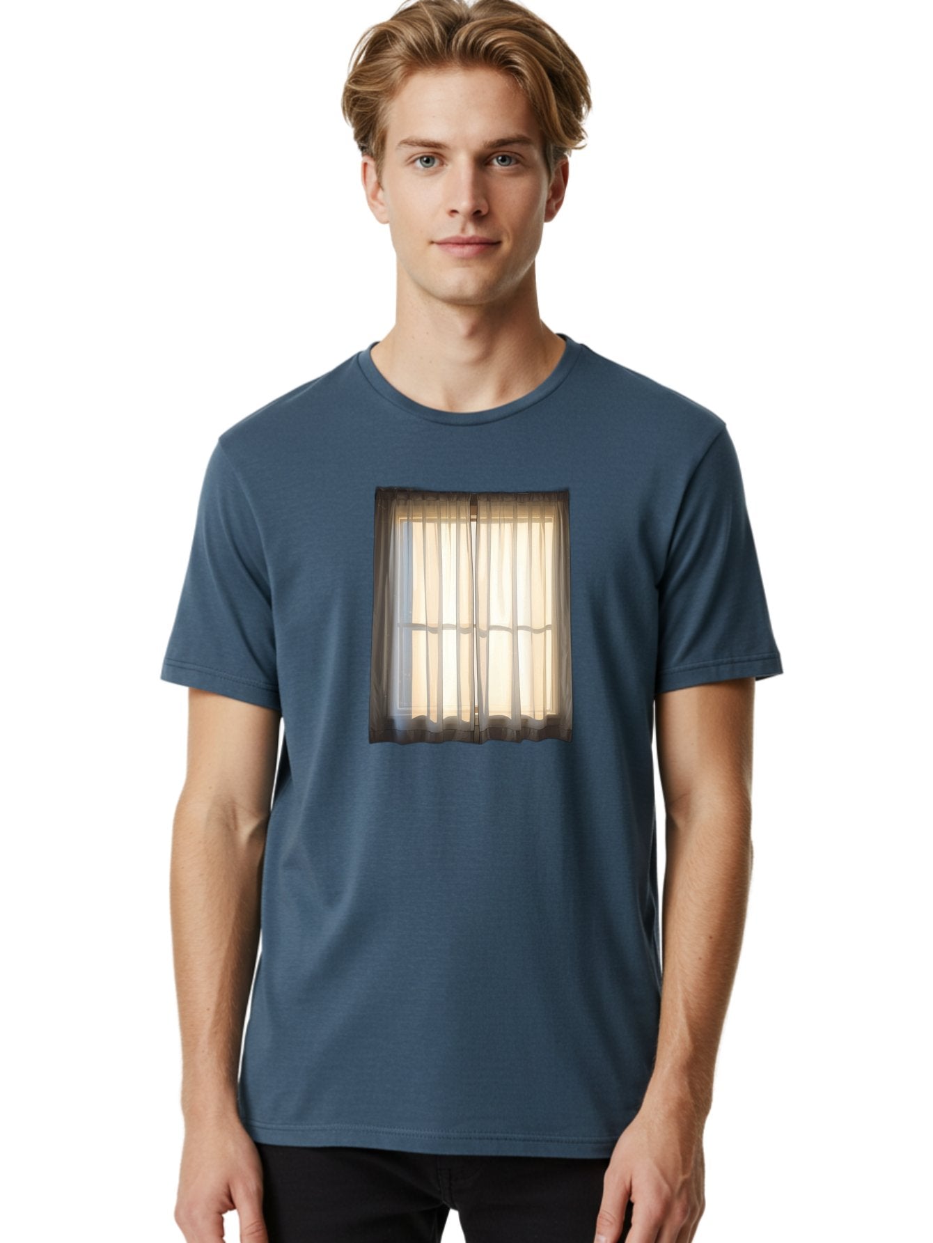 Window-With-Curtains-1 Men'S Graphic Tee, 100% Cotton, Comfortable Casual Summer Wear, Machine Washable, Vintage Camera, Old Camera, Antique Camera, Black Camera, Classic Photography, Photography Equipment, Nostalgic Device, Film Camera, Baf666 28