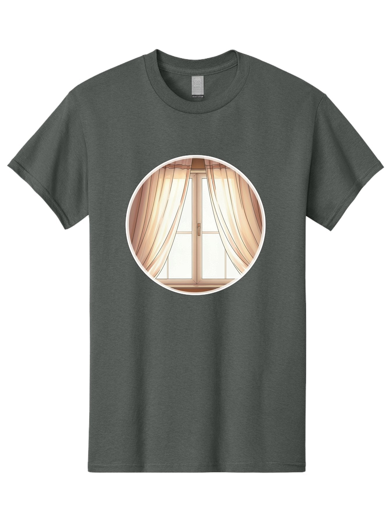 Window-With-Curtains Men'S Graphic Tee, 100% Cotton, Comfortable Casual Summer Wear, Machine Washable, Vintage Camera, Old Camera, Antique Camera, Black Camera, Classic Photography, Photography Equipment, Nostalgic Device, Film Camera, Baf667 15