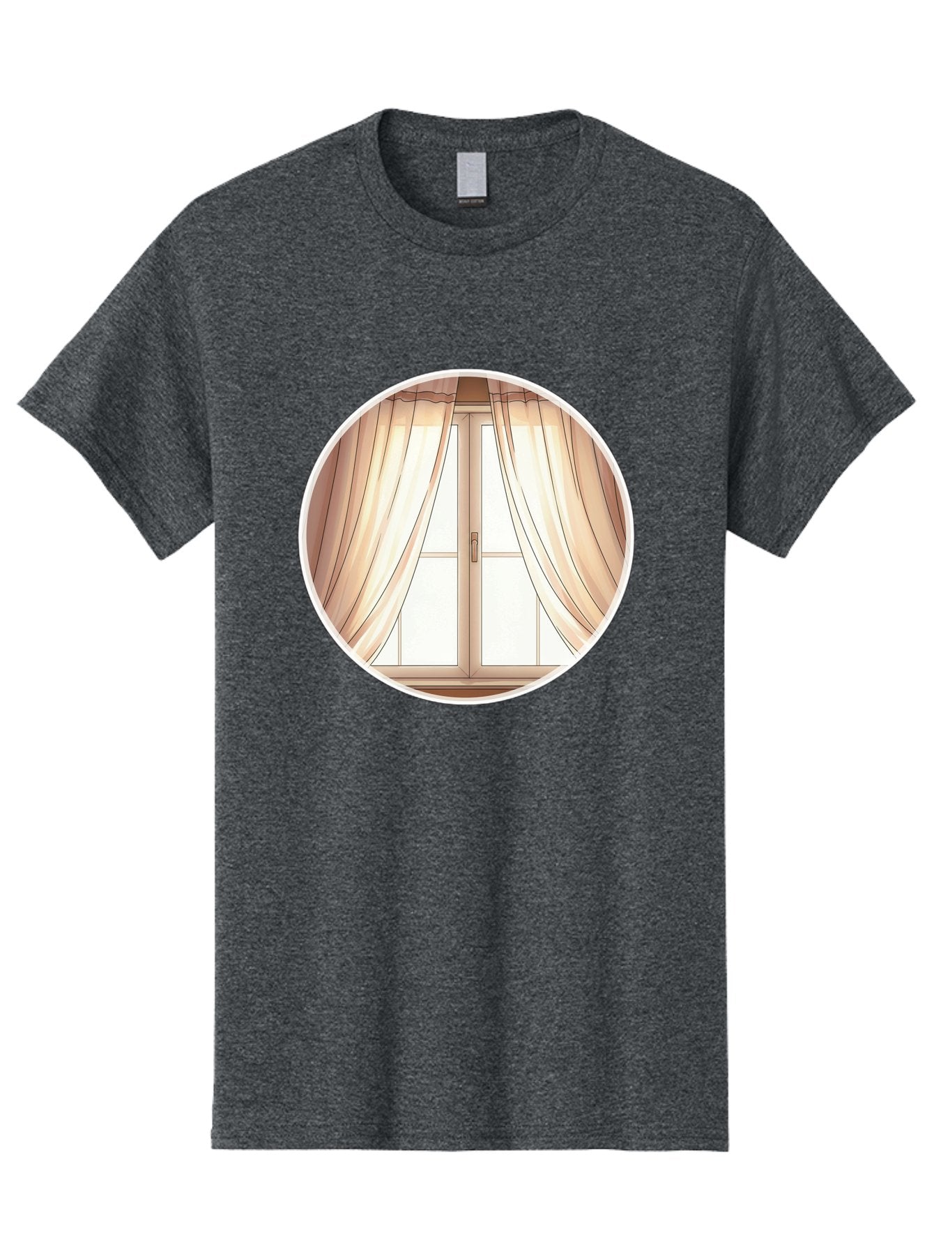 Window-With-Curtains Men'S Graphic Tee, 100% Cotton, Comfortable Casual Summer Wear, Machine Washable, Vintage Camera, Old Camera, Antique Camera, Black Camera, Classic Photography, Photography Equipment, Nostalgic Device, Film Camera, Baf667