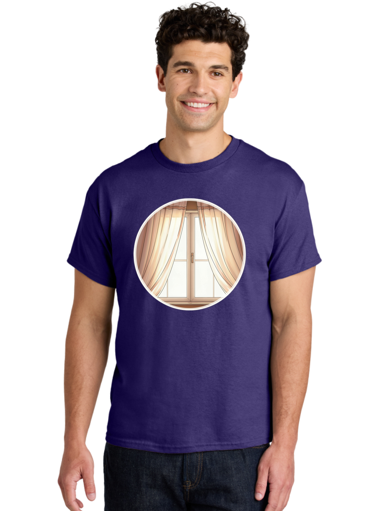 Window-With-Curtains Men'S Graphic Tee, 100% Cotton, Comfortable Casual Summer Wear, Machine Washable, Vintage Camera, Old Camera, Antique Camera, Black Camera, Classic Photography, Photography Equipment, Nostalgic Device, Film Camera, Baf667 26