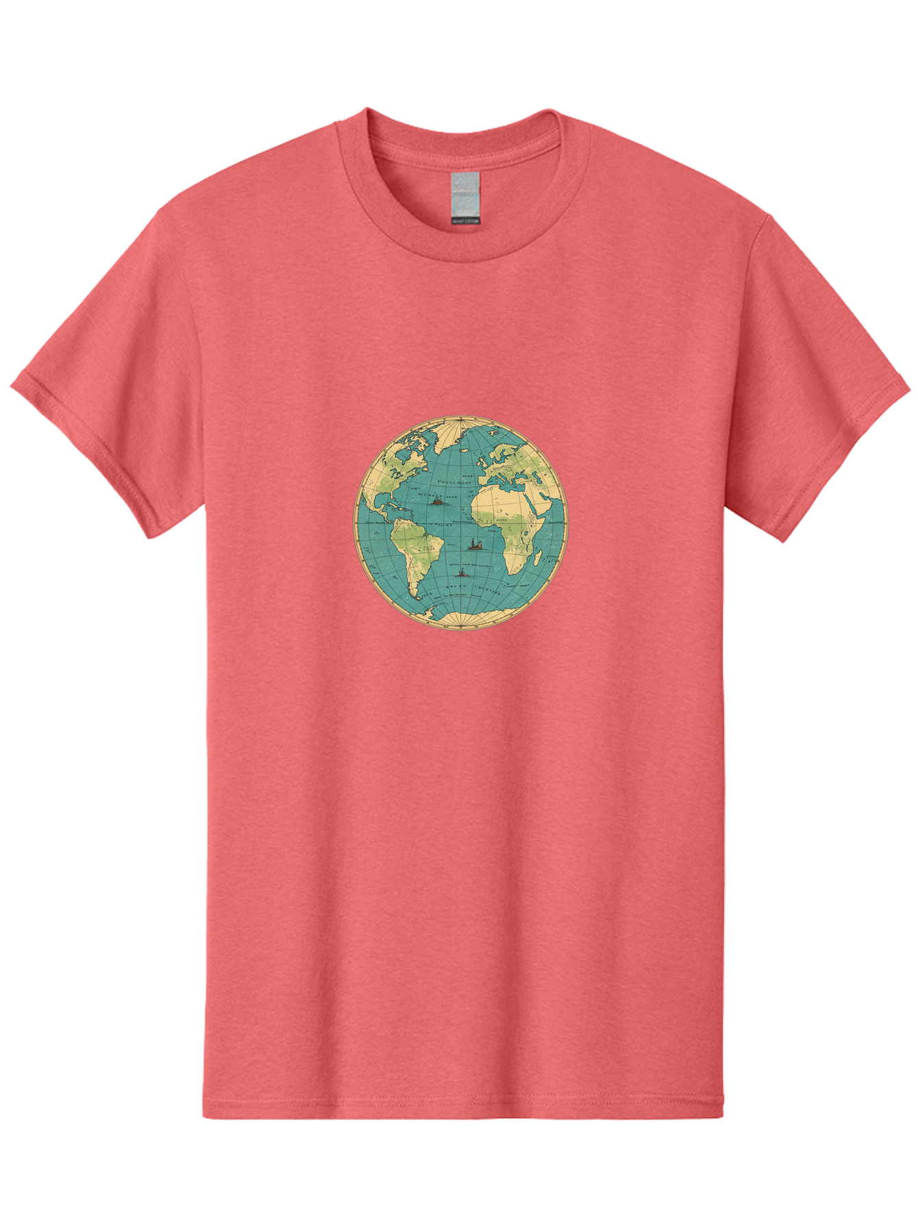 World-Map-Globe Men'S Graphic Tee, 100% Cotton, Comfortable Casual Summer Wear, Machine Washable, Vintage Camera, Old Camera, Antique Camera, Black Camera, Classic Photography, Photography Equipment, Nostalgic Device, Film Camera, Camera Art Baf675 3