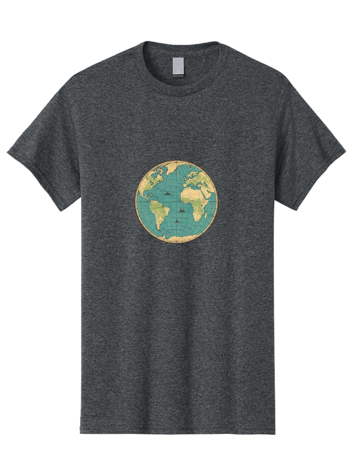 World-Map-Globe Men'S Graphic Tee, 100% Cotton, Comfortable Casual Summer Wear, Machine Washable, Vintage Camera, Old Camera, Antique Camera, Black Camera, Classic Photography, Photography Equipment, Nostalgic Device, Film Camera, Camera Art Baf675 10