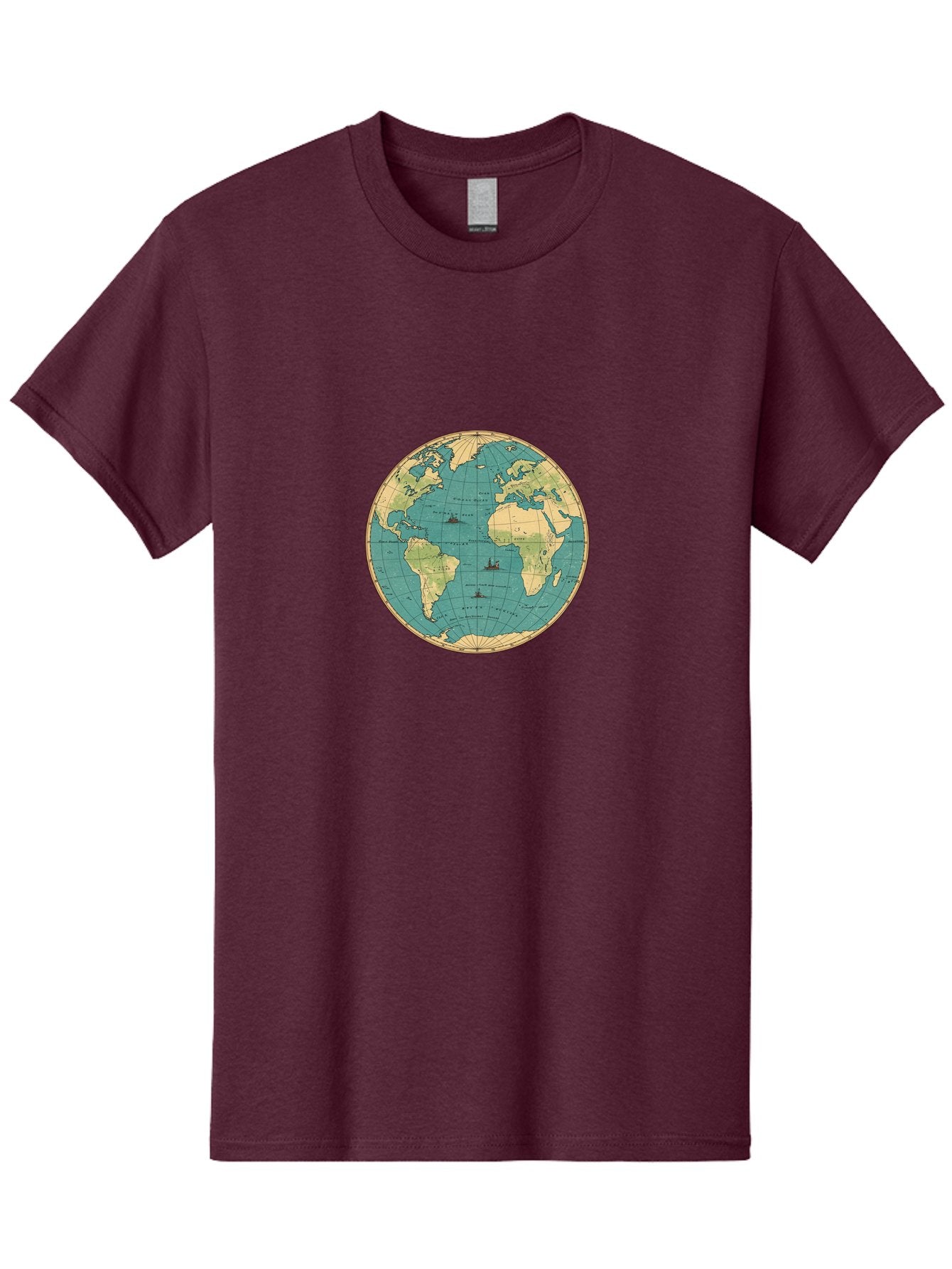 World-Map-Globe Men'S Graphic Tee, 100% Cotton, Comfortable Casual Summer Wear, Machine Washable, Vintage Camera, Old Camera, Antique Camera, Black Camera, Classic Photography, Photography Equipment, Nostalgic Device, Film Camera, Camera Art Baf675 11