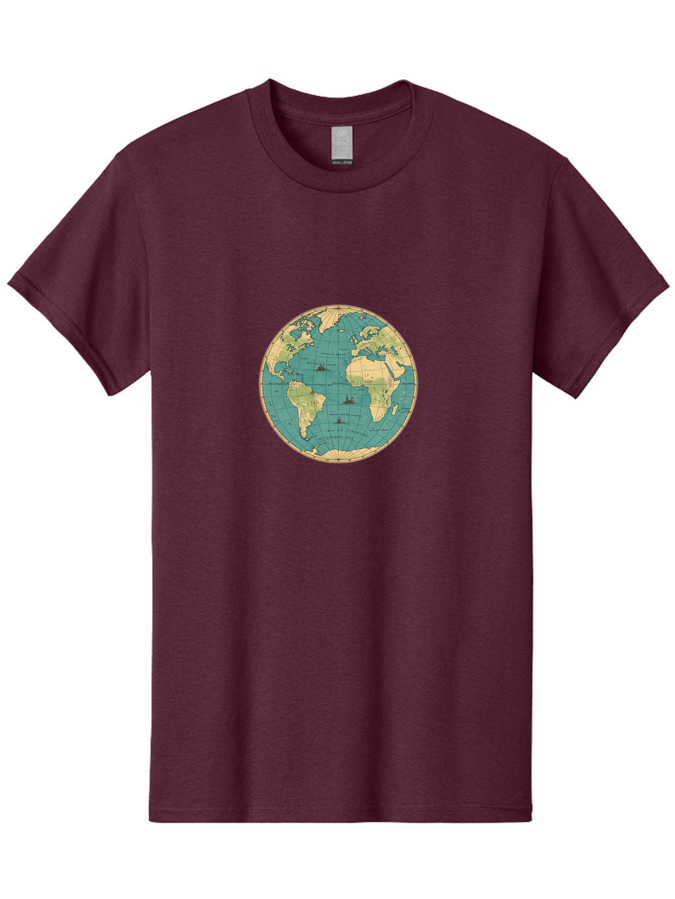 World-Map-Globe Men'S Graphic Tee, 100% Cotton, Comfortable Casual Summer Wear, Machine Washable, Vintage Camera, Old Camera, Antique Camera, Black Camera, Classic Photography, Photography Equipment, Nostalgic Device, Film Camera, Camera Art Baf675 7