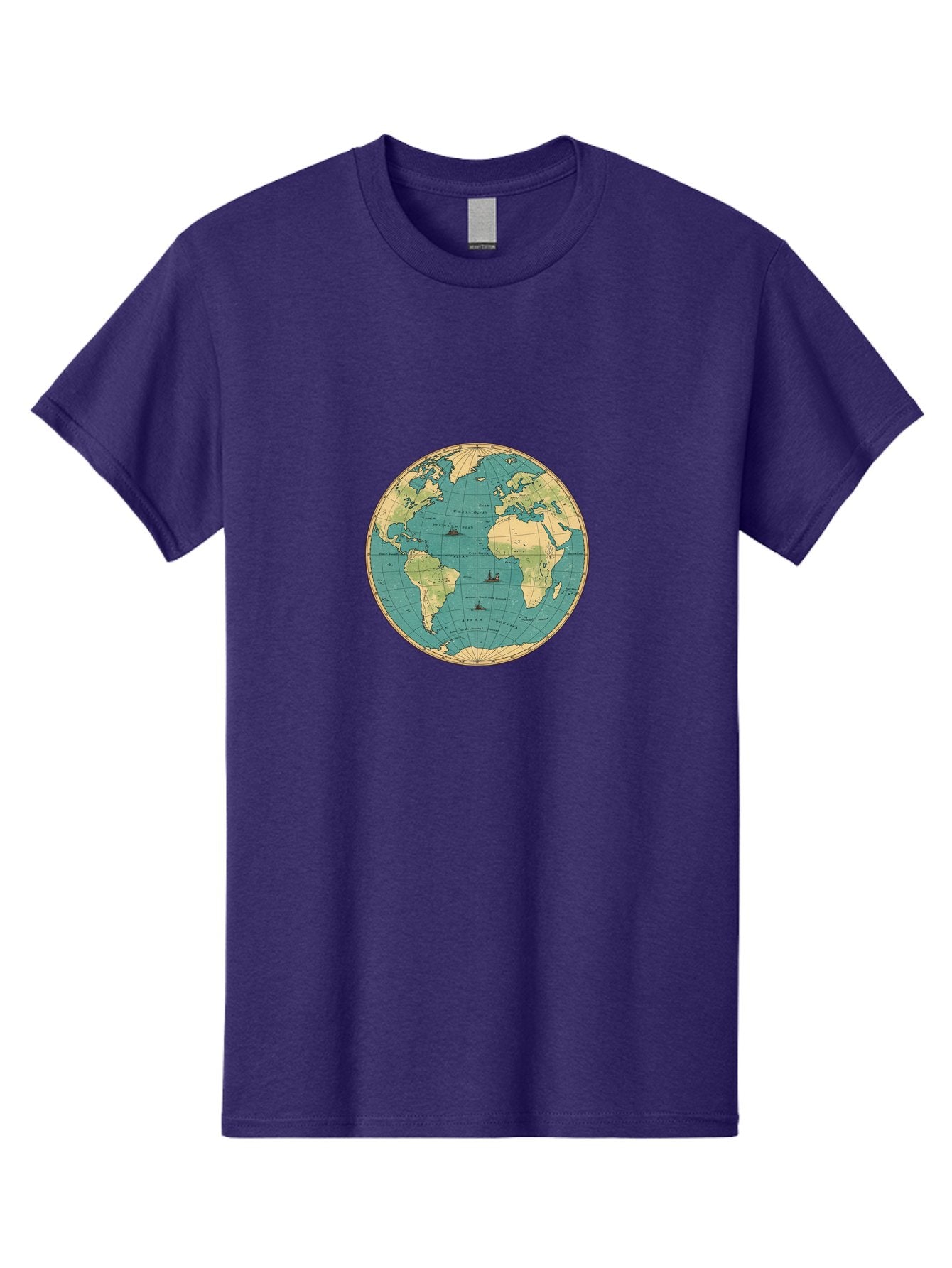 World-Map-Globe Men'S Graphic Tee, 100% Cotton, Comfortable Casual Summer Wear, Machine Washable, Vintage Camera, Old Camera, Antique Camera, Black Camera, Classic Photography, Photography Equipment, Nostalgic Device, Film Camera, Camera Art Baf675 6