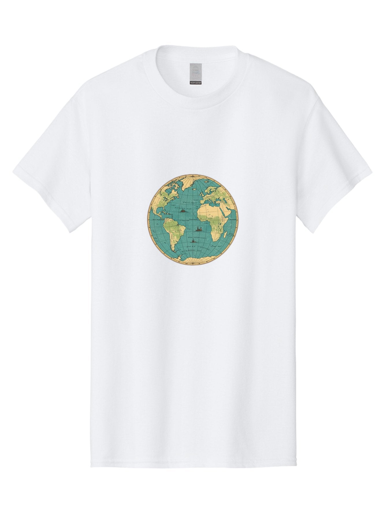 World-Map-Globe Men'S Graphic Tee, 100% Cotton, Comfortable Casual Summer Wear, Machine Washable, Vintage Camera, Old Camera, Antique Camera, Black Camera, Classic Photography, Photography Equipment, Nostalgic Device, Film Camera, Camera Art Baf675 15