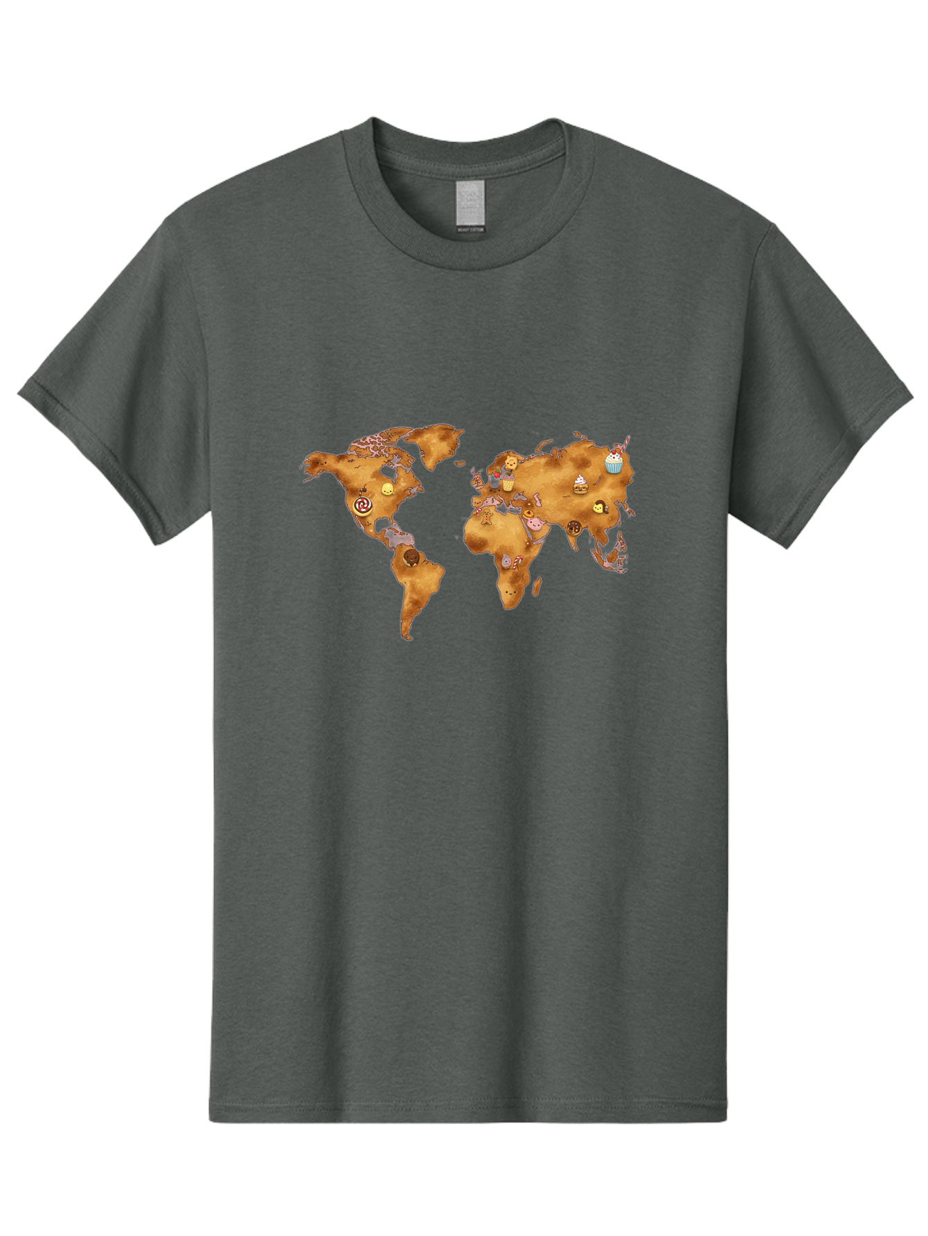 World-Map-With-Cupcakes Men'S Graphic Tee, 100% Cotton, Comfortable Casual Summer Wear, Machine Washable, Vintage Camera, Old Camera, Antique Camera, Black Camera, Classic Photography, Photography Equipment, Nostalgic Device, Film Camera, Baf676 3
