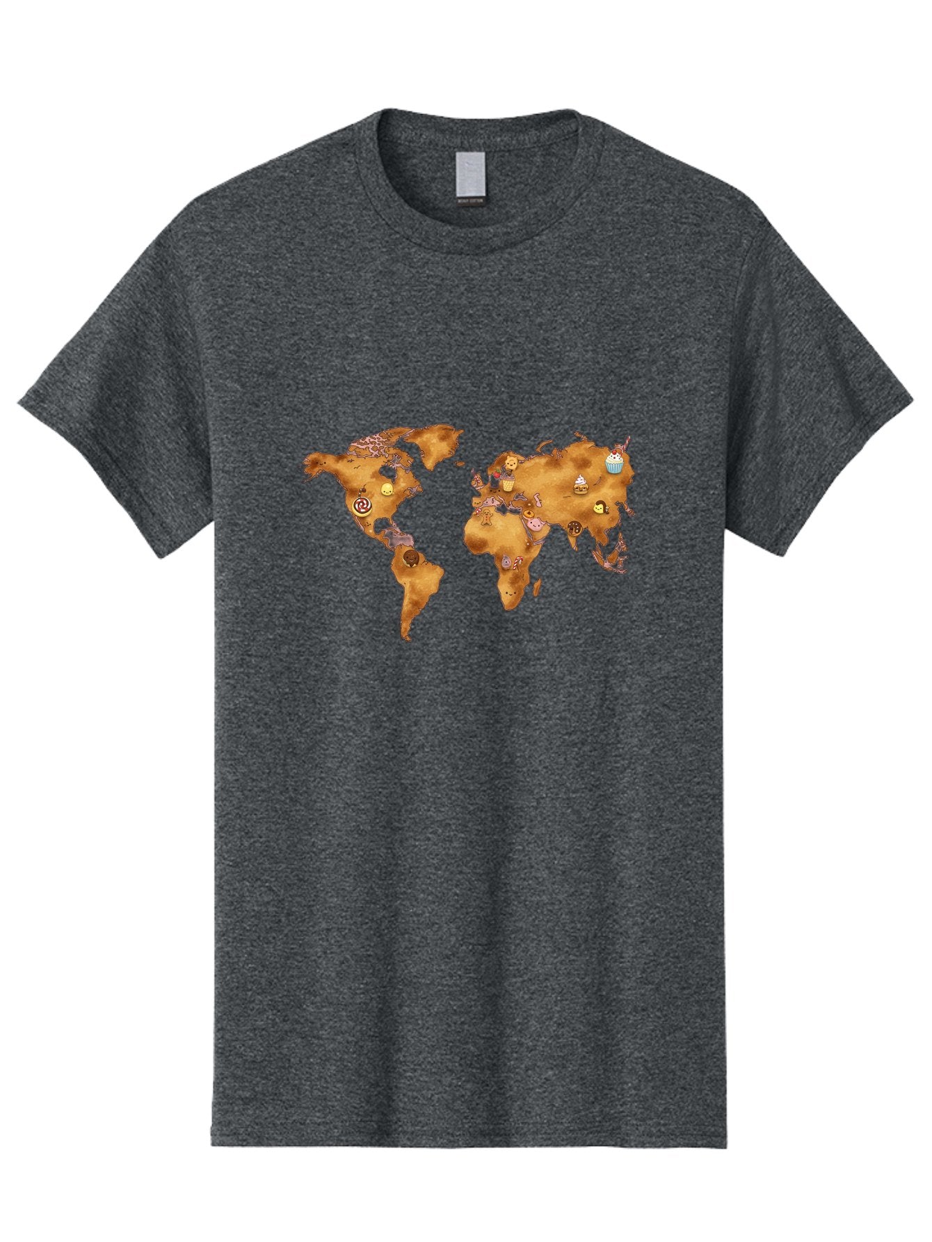 World-Map-With-Cupcakes Men'S Graphic Tee, 100% Cotton, Comfortable Casual Summer Wear, Machine Washable, Vintage Camera, Old Camera, Antique Camera, Black Camera, Classic Photography, Photography Equipment, Nostalgic Device, Film Camera, Baf676 15