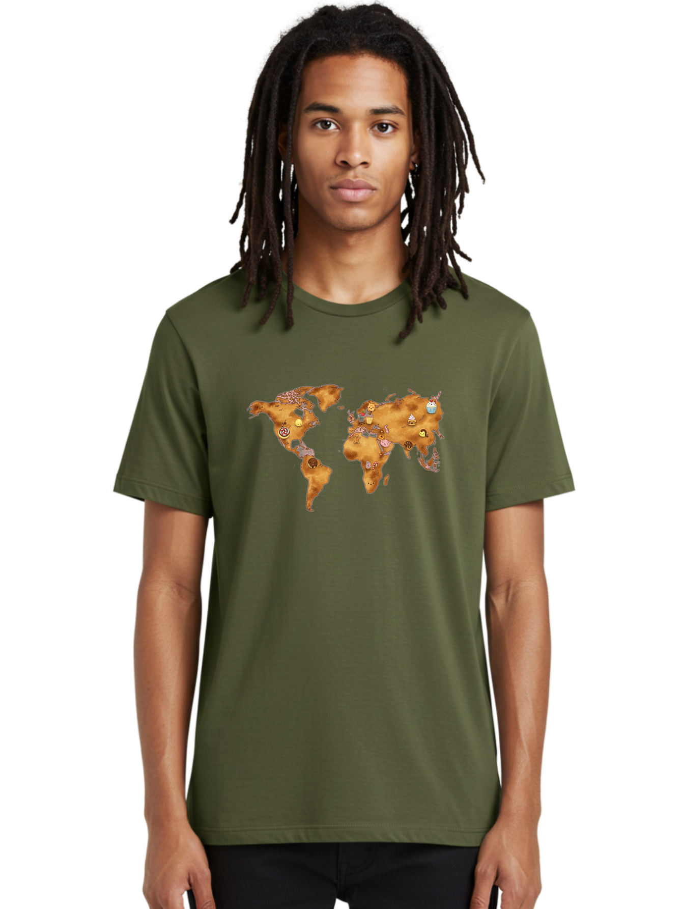 World-Map-With-Cupcakes Men'S Graphic Tee, 100% Cotton, Comfortable Casual Summer Wear, Machine Washable, Vintage Camera, Old Camera, Antique Camera, Black Camera, Classic Photography, Photography Equipment, Nostalgic Device, Film Camera, Baf676 28