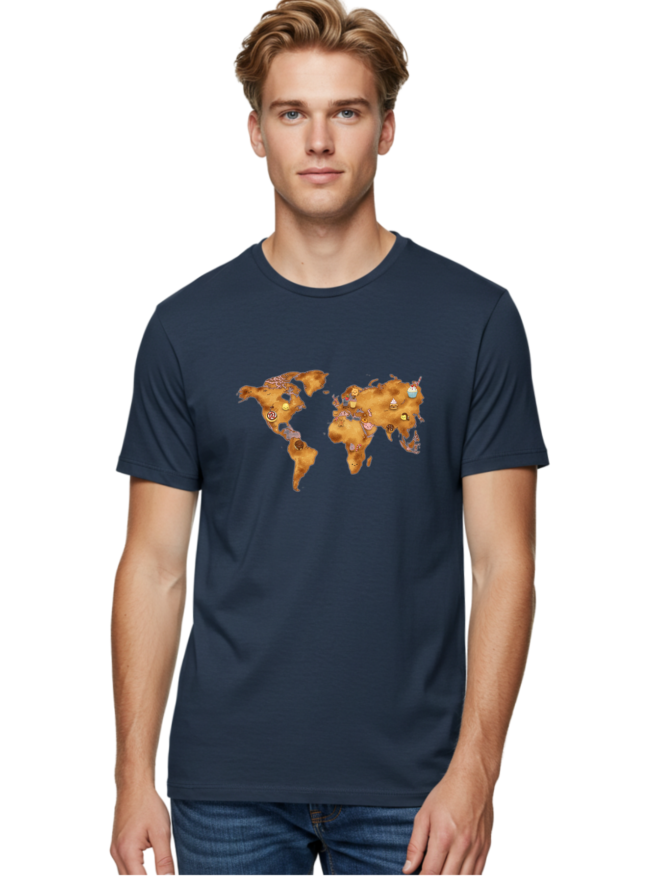 World-Map-With-Cupcakes Men'S Graphic Tee, 100% Cotton, Comfortable Casual Summer Wear, Machine Washable, Vintage Camera, Old Camera, Antique Camera, Black Camera, Classic Photography, Photography Equipment, Nostalgic Device, Film Camera, Baf676 24