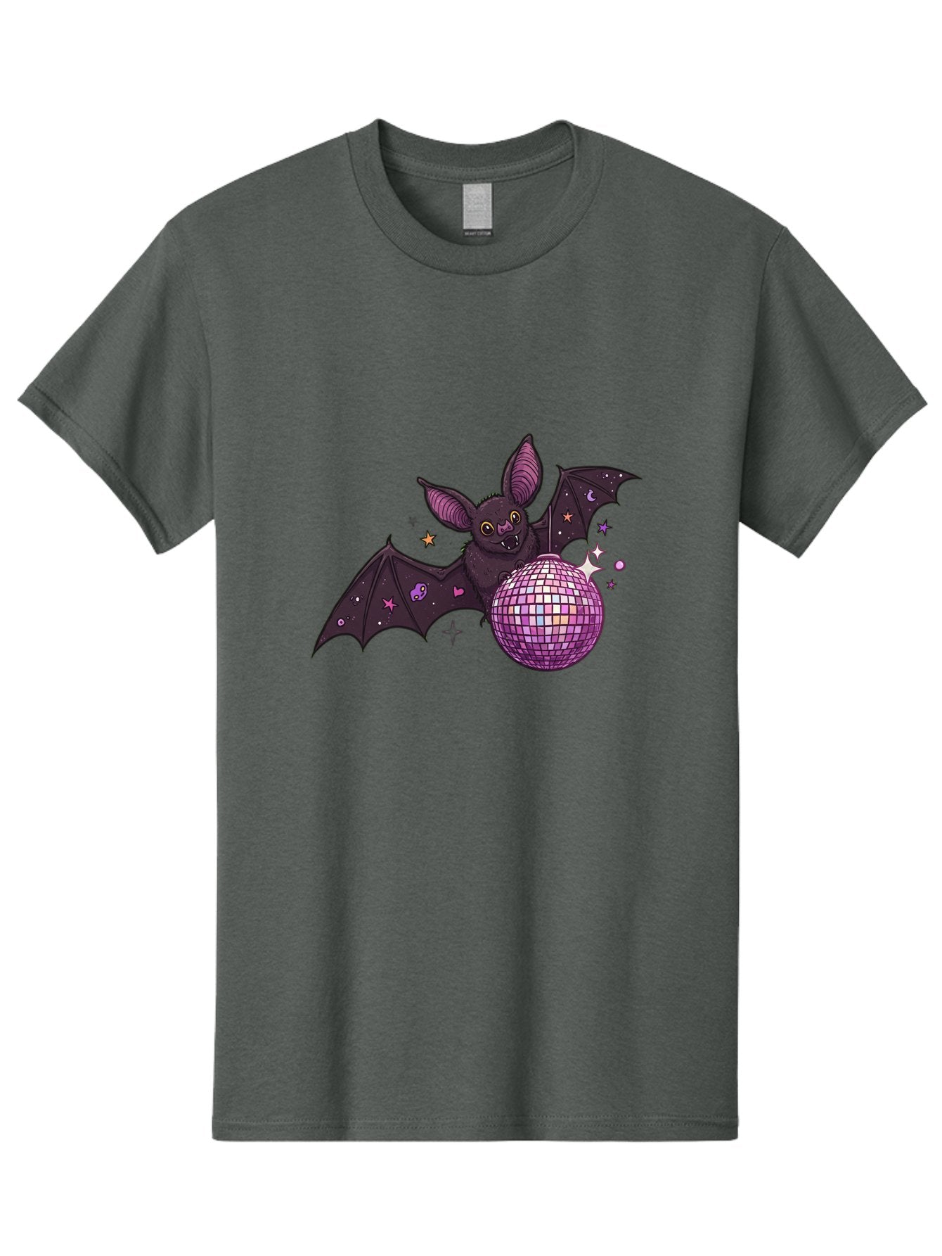 Bat-Holding-Disco-Ball-2 Men'S Graphic Tee, 100% Cotton, Comfortable Casual Summer Wear, Machine Washable, Vintage Camera, Old Camera, Antique Camera, Black Camera, Classic Photography, Photography Equipment, Nostalgic Device, Film Camera, Baf692 7