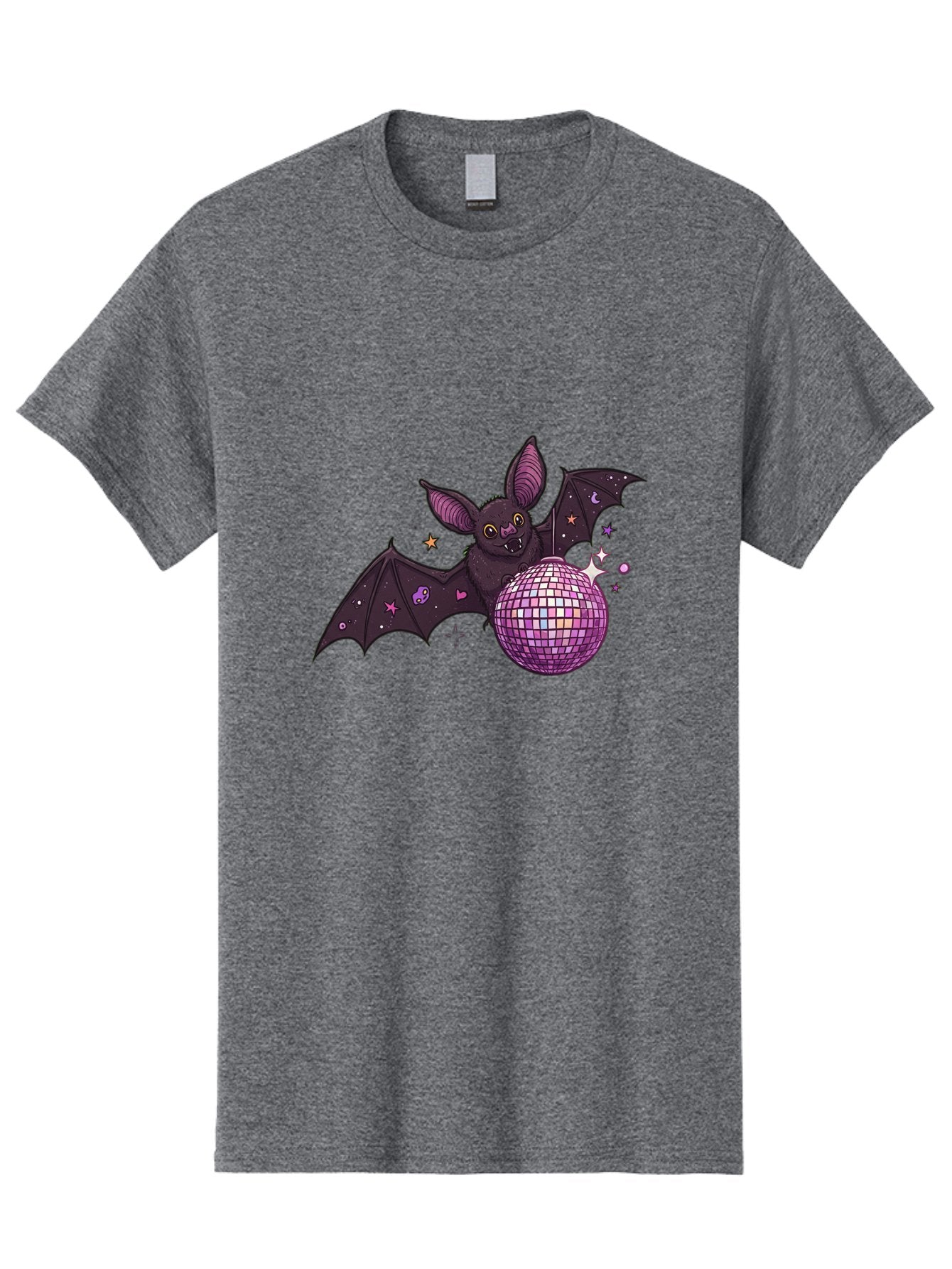Bat-Holding-Disco-Ball-2 Men'S Graphic Tee, 100% Cotton, Comfortable Casual Summer Wear, Machine Washable, Vintage Camera, Old Camera, Antique Camera, Black Camera, Classic Photography, Photography Equipment, Nostalgic Device, Film Camera, Baf692 8