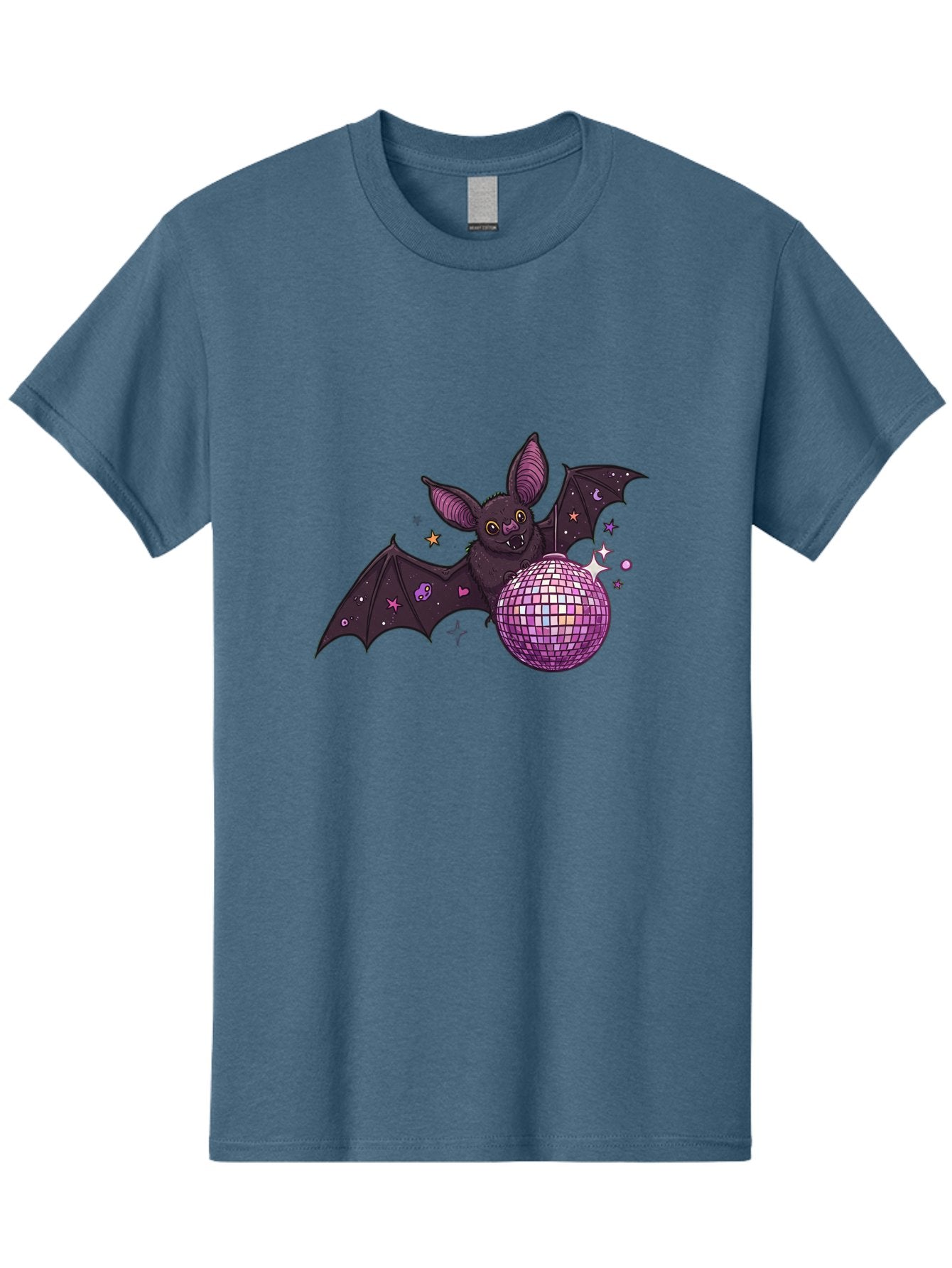 Bat-Holding-Disco-Ball-2 Men'S Graphic Tee, 100% Cotton, Comfortable Casual Summer Wear, Machine Washable, Vintage Camera, Old Camera, Antique Camera, Black Camera, Classic Photography, Photography Equipment, Nostalgic Device, Film Camera, Baf692 10