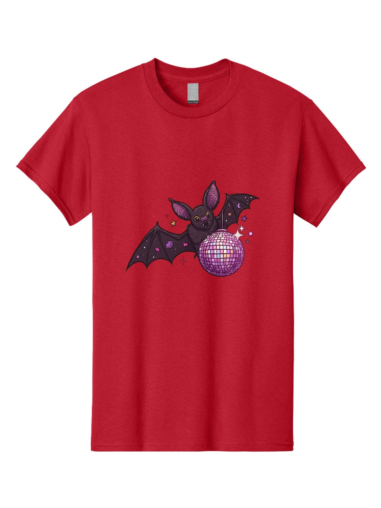 Bat-Holding-Disco-Ball-2 Men'S Graphic Tee, 100% Cotton, Comfortable Casual Summer Wear, Machine Washable, Vintage Camera, Old Camera, Antique Camera, Black Camera, Classic Photography, Photography Equipment, Nostalgic Device, Film Camera, Baf692 4