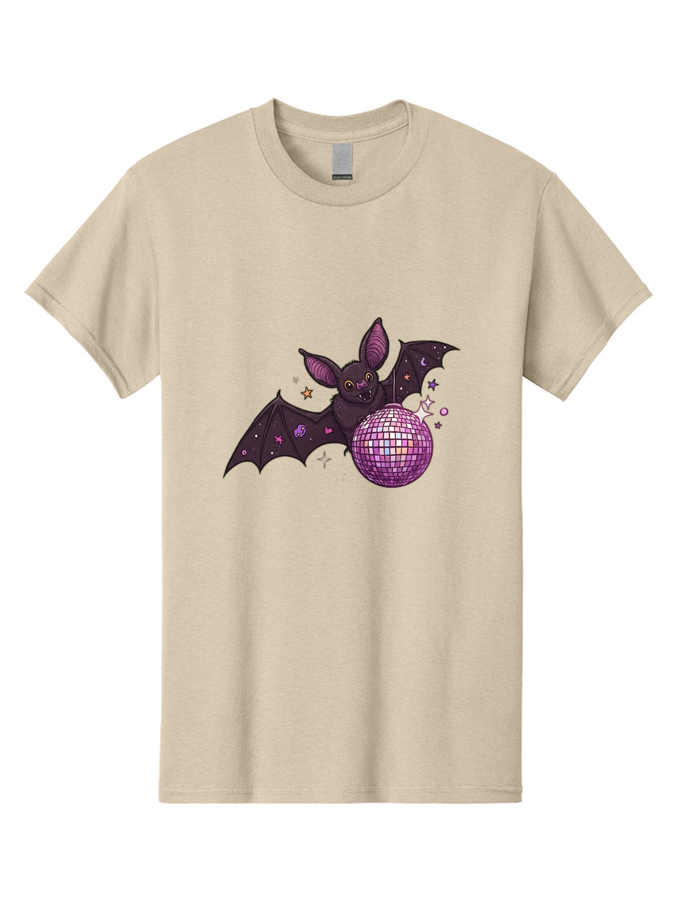 Bat-Holding-Disco-Ball-2 Men'S Graphic Tee, 100% Cotton, Comfortable Casual Summer Wear, Machine Washable, Vintage Camera, Old Camera, Antique Camera, Black Camera, Classic Photography, Photography Equipment, Nostalgic Device, Film Camera, Baf692 11
