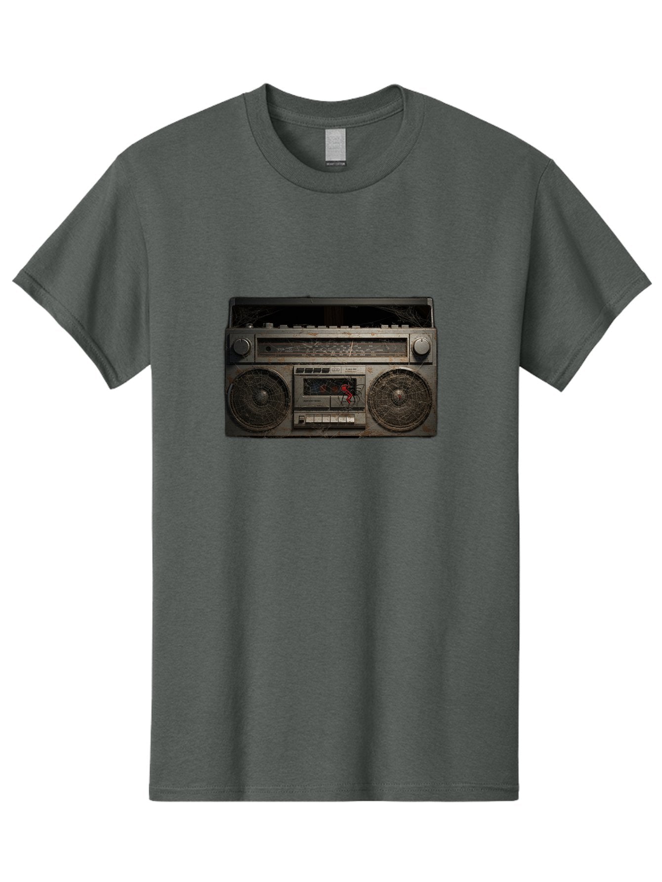 Boombox-With-Spider Men'S Graphic Tee, 100% Cotton, Comfortable Casual Summer Wear, Machine Washable, Vintage Camera, Old Camera, Antique Camera, Black Camera, Classic Photography, Photography Equipment, Nostalgic Device, Film Camera, Baf703 5