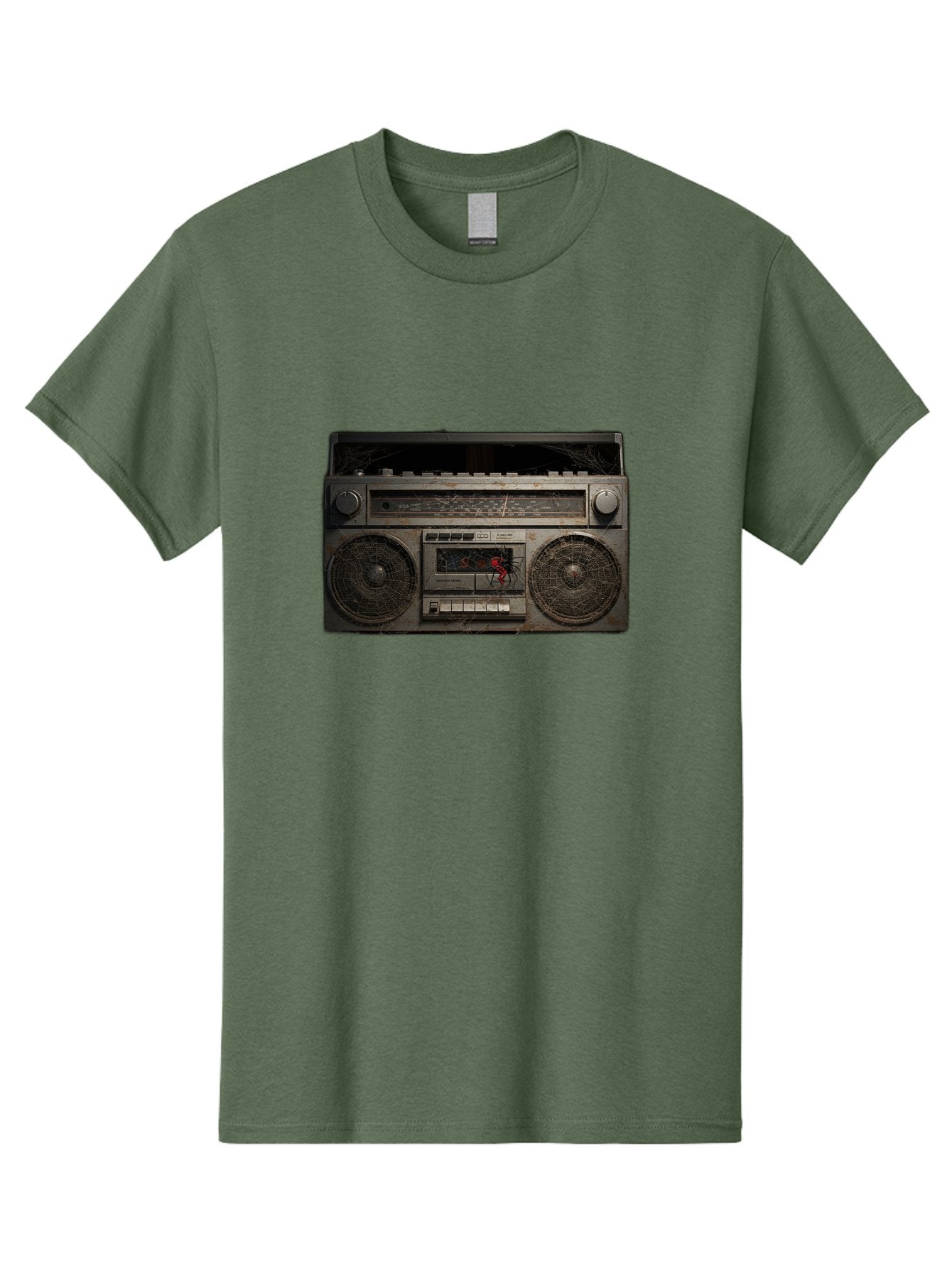 Boombox-With-Spider Men'S Graphic Tee, 100% Cotton, Comfortable Casual Summer Wear, Machine Washable, Vintage Camera, Old Camera, Antique Camera, Black Camera, Classic Photography, Photography Equipment, Nostalgic Device, Film Camera, Baf703 8