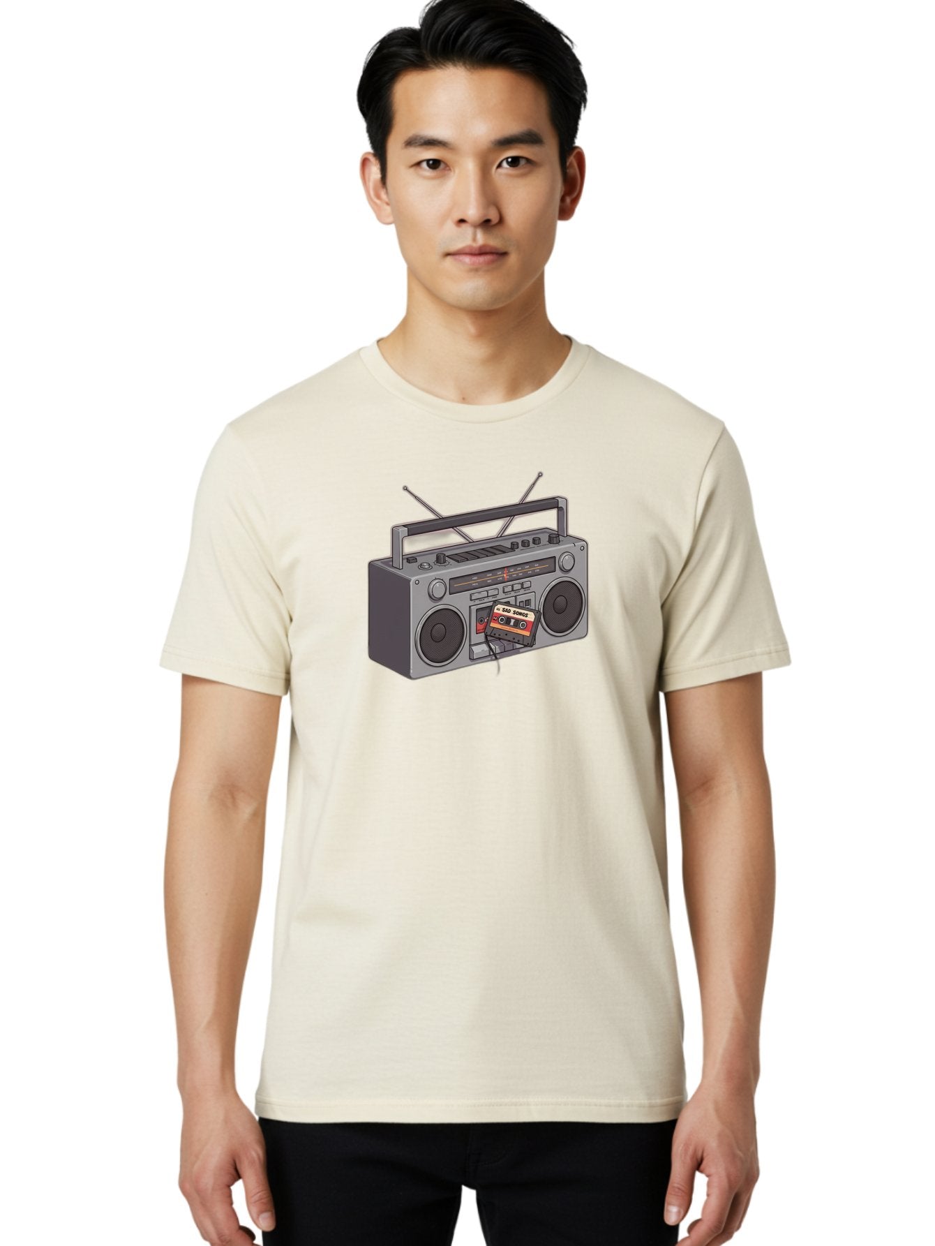 Cassette-Boombox Men'S Graphic Tee, 100% Cotton, Comfortable Casual Summer Wear, Machine Washable, Vintage Camera, Old Camera, Antique Camera, Black Camera, Classic Photography, Photography Equipment, Nostalgic Device, Film Camera, Camera Art Baf712 21