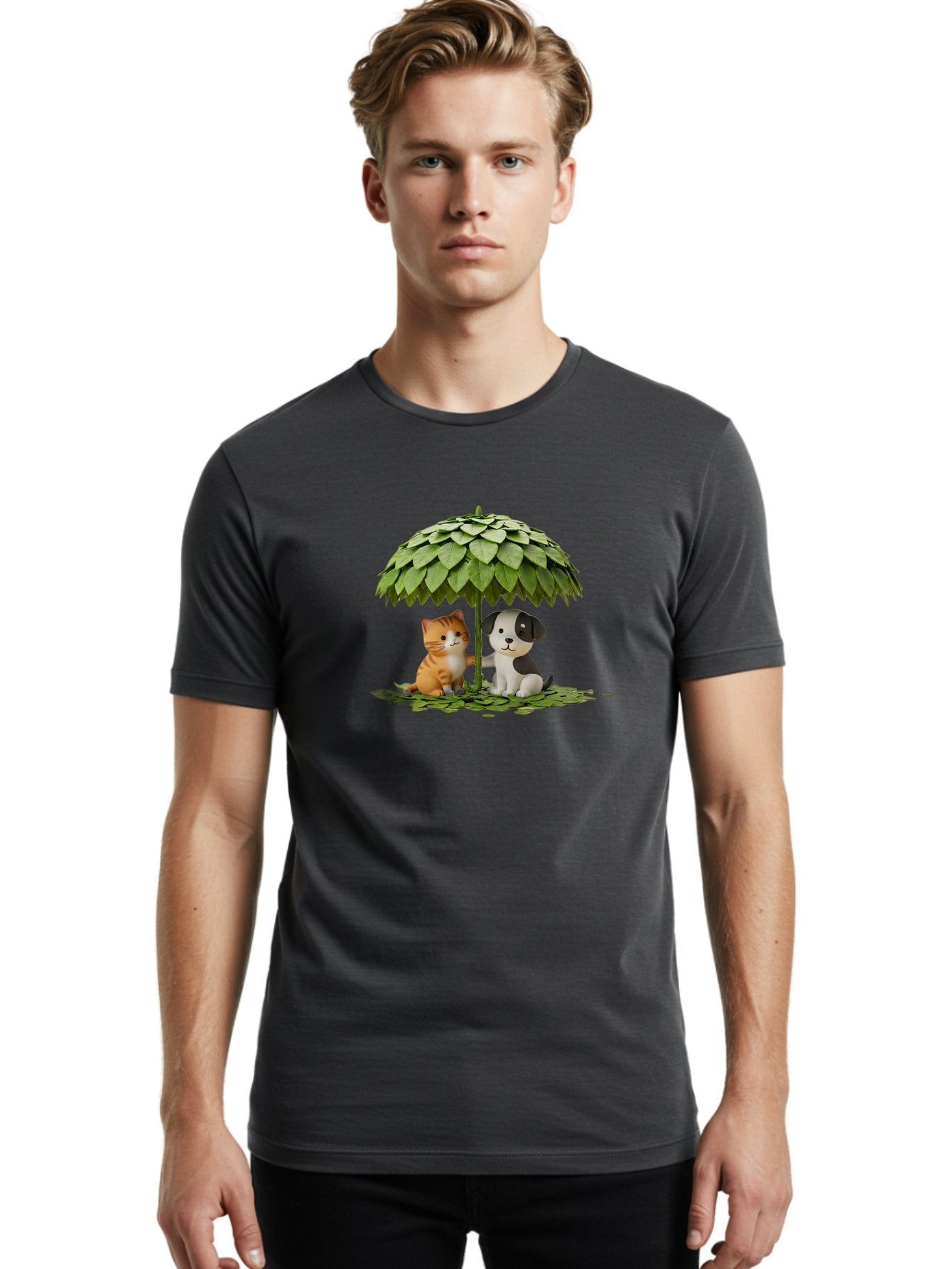 Cat-And-Dog-Under-Parasol Men'S Graphic Tee, 100% Cotton, Comfortable Casual Summer Wear, Machine Washable, Vintage Camera, Old Camera, Antique Camera, Black Camera, Classic Photography, Photography Equipment, Nostalgic Device, Film Camera, Baf713 26