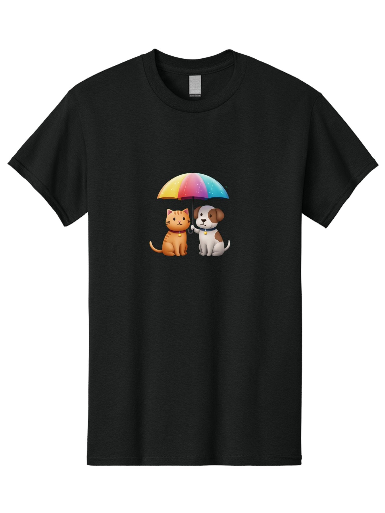 Cat-And-Dog-Under-Rainbow-Umbrella Men'S Graphic Tee, 100% Cotton, Comfortable Casual Summer Wear, Machine Washable, Vintage Camera, Old Camera, Antique Camera, Black Camera, Classic Photography, Photography Equipment, Nostalgic Device, Baf714 7