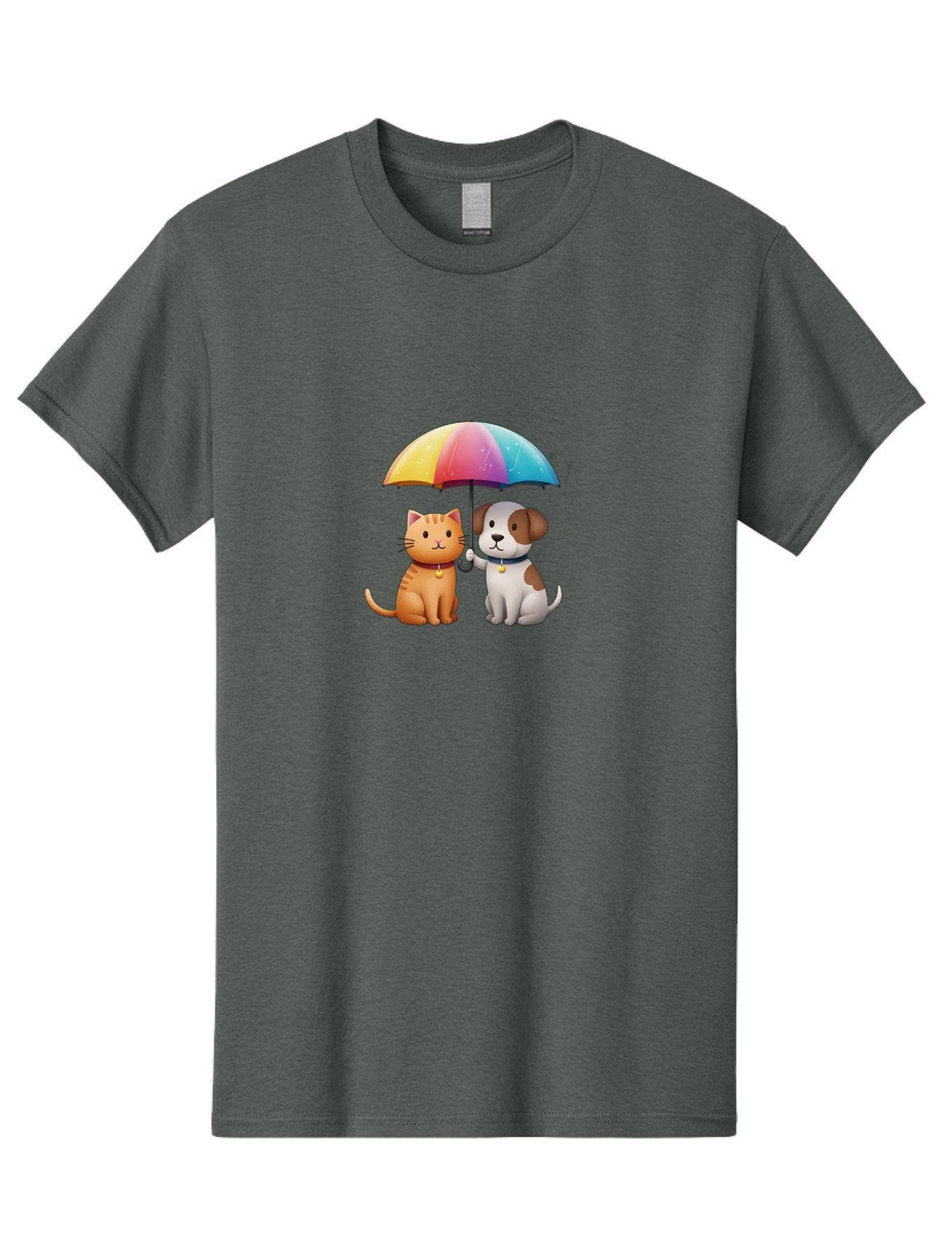 Cat-And-Dog-Under-Rainbow-Umbrella Men'S Graphic Tee, 100% Cotton, Comfortable Casual Summer Wear, Machine Washable, Vintage Camera, Old Camera, Antique Camera, Black Camera, Classic Photography, Photography Equipment, Nostalgic Device, Baf714 3