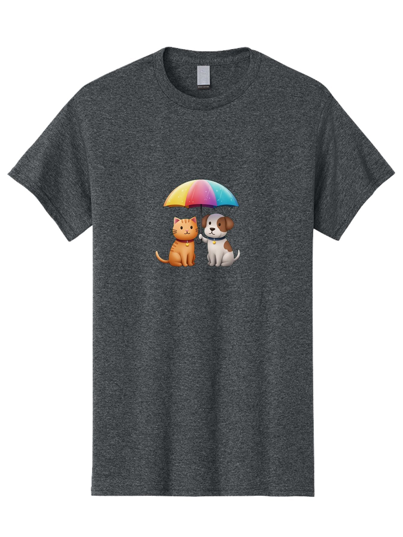 Cat-And-Dog-Under-Rainbow-Umbrella Men'S Graphic Tee, 100% Cotton, Comfortable Casual Summer Wear, Machine Washable, Vintage Camera, Old Camera, Antique Camera, Black Camera, Classic Photography, Photography Equipment, Nostalgic Device, Baf714 9