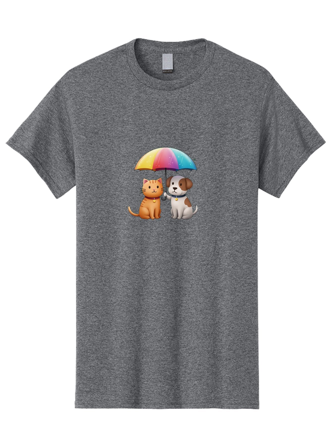 Cat-And-Dog-Under-Rainbow-Umbrella Men'S Graphic Tee, 100% Cotton, Comfortable Casual Summer Wear, Machine Washable, Vintage Camera, Old Camera, Antique Camera, Black Camera, Classic Photography, Photography Equipment, Nostalgic Device, Baf714 5