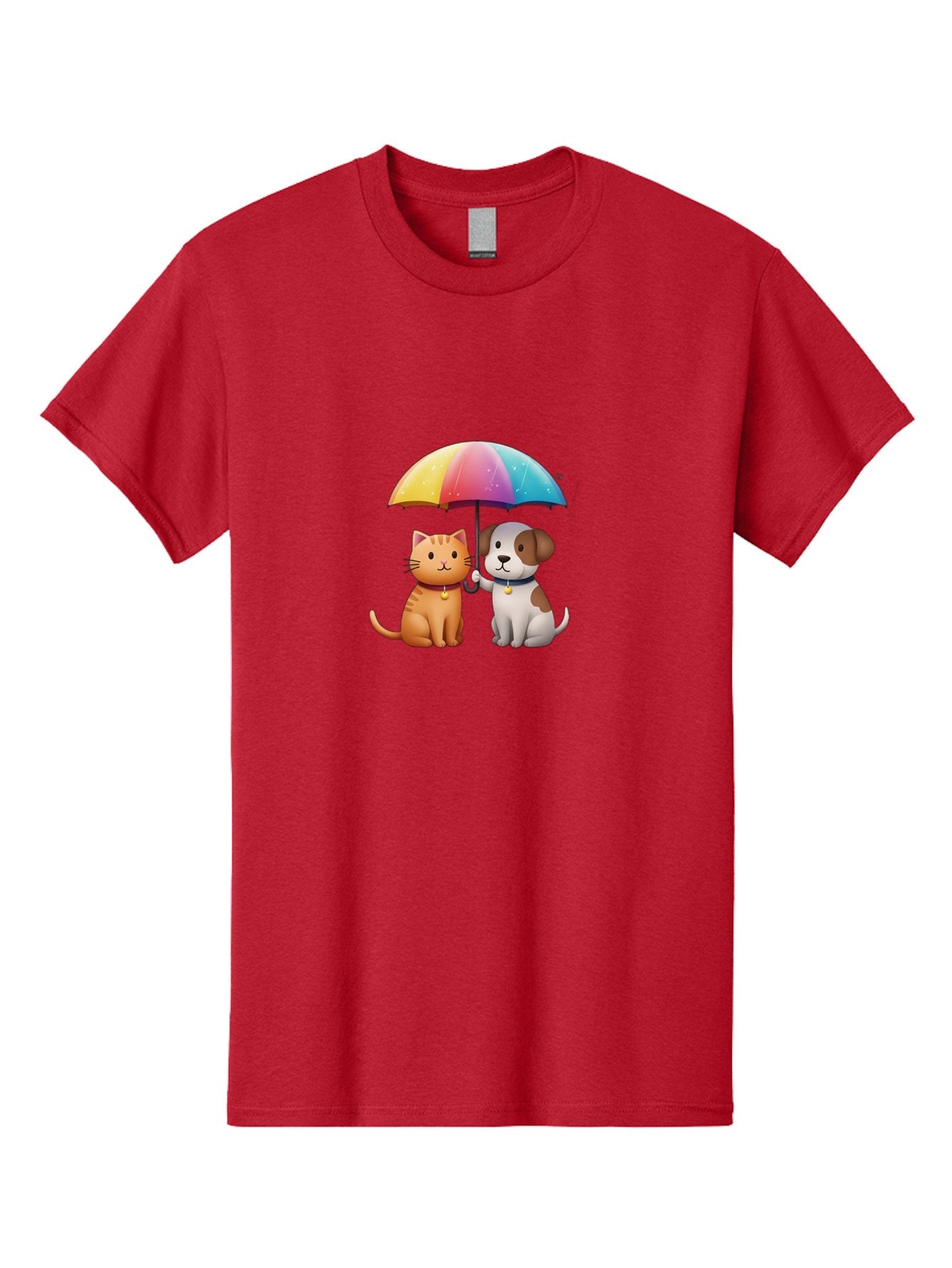 Cat-And-Dog-Under-Rainbow-Umbrella Men'S Graphic Tee, 100% Cotton, Comfortable Casual Summer Wear, Machine Washable, Vintage Camera, Old Camera, Antique Camera, Black Camera, Classic Photography, Photography Equipment, Nostalgic Device, Baf714 14