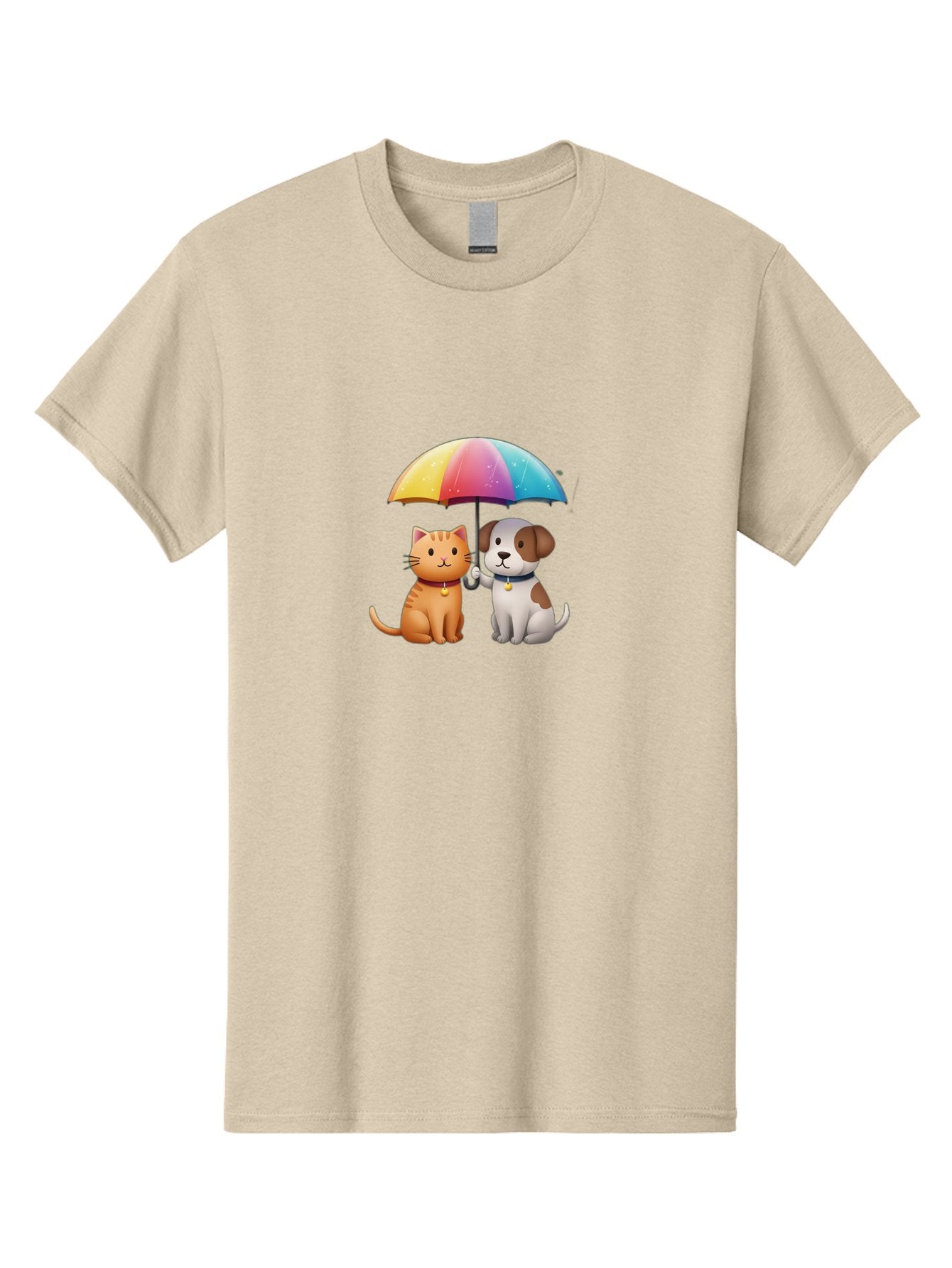 Cat-And-Dog-Under-Rainbow-Umbrella Men'S Graphic Tee, 100% Cotton, Comfortable Casual Summer Wear, Machine Washable, Vintage Camera, Old Camera, Antique Camera, Black Camera, Classic Photography, Photography Equipment, Nostalgic Device, Baf714