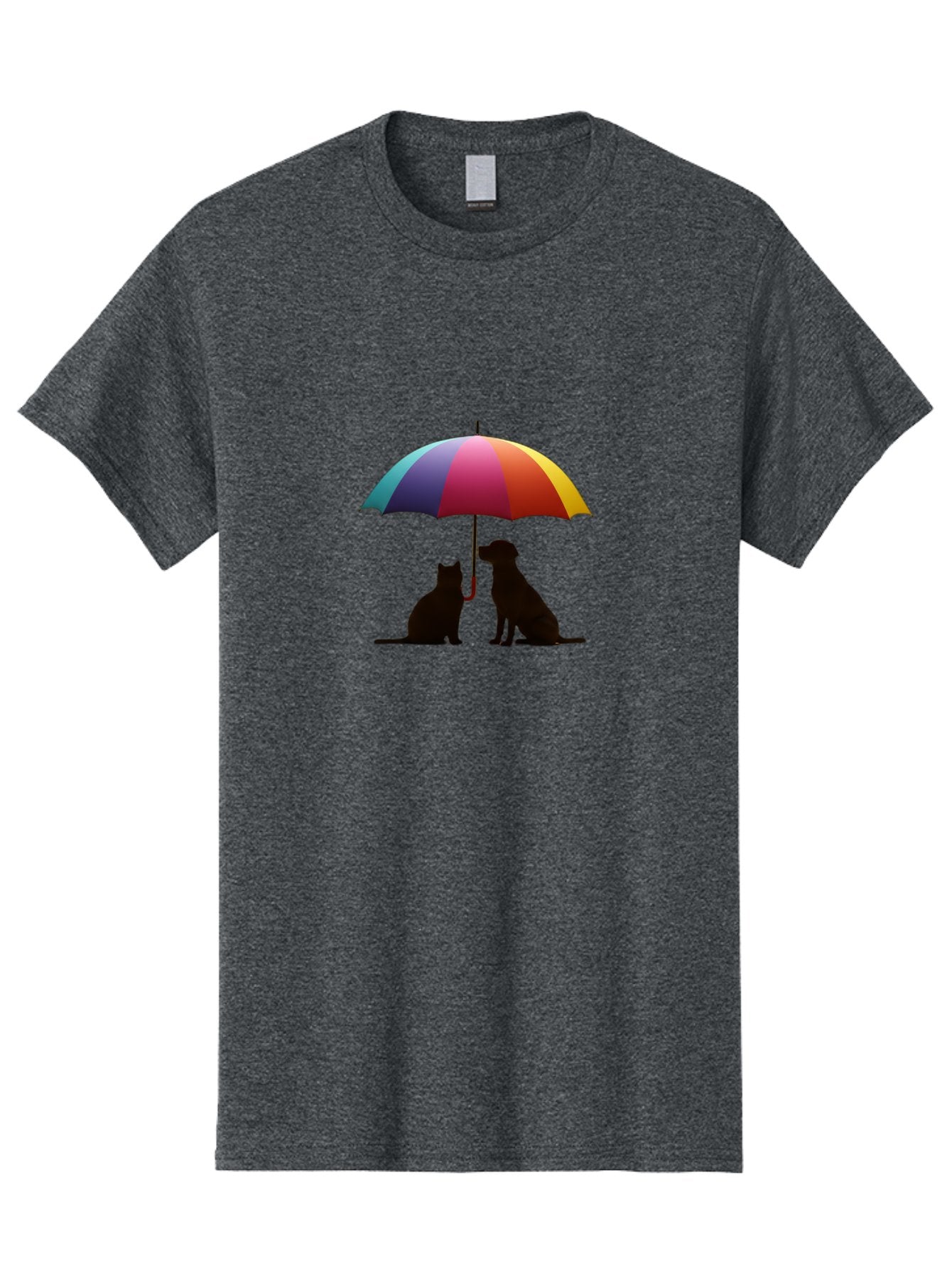Cat-And-Dog-Under-Umbrella-1 Men'S Graphic Tee, 100% Cotton, Comfortable Casual Summer Wear, Machine Washable, Vintage Camera, Old Camera, Antique Camera, Black Camera, Classic Photography, Photography Equipment, Nostalgic Device, Film Camera, Baf715 14