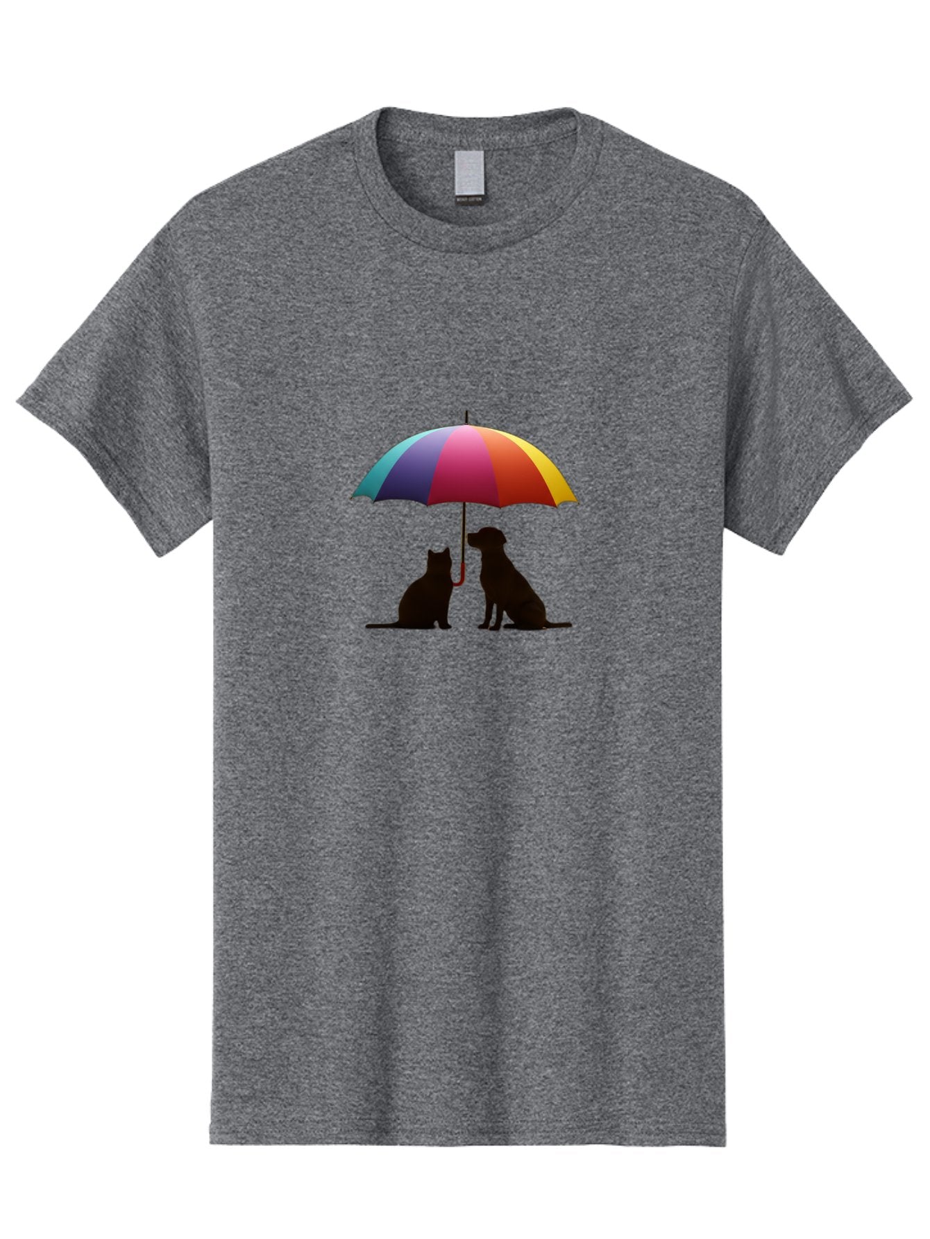 Cat-And-Dog-Under-Umbrella-1 Men'S Graphic Tee, 100% Cotton, Comfortable Casual Summer Wear, Machine Washable, Vintage Camera, Old Camera, Antique Camera, Black Camera, Classic Photography, Photography Equipment, Nostalgic Device, Film Camera, Baf715 5