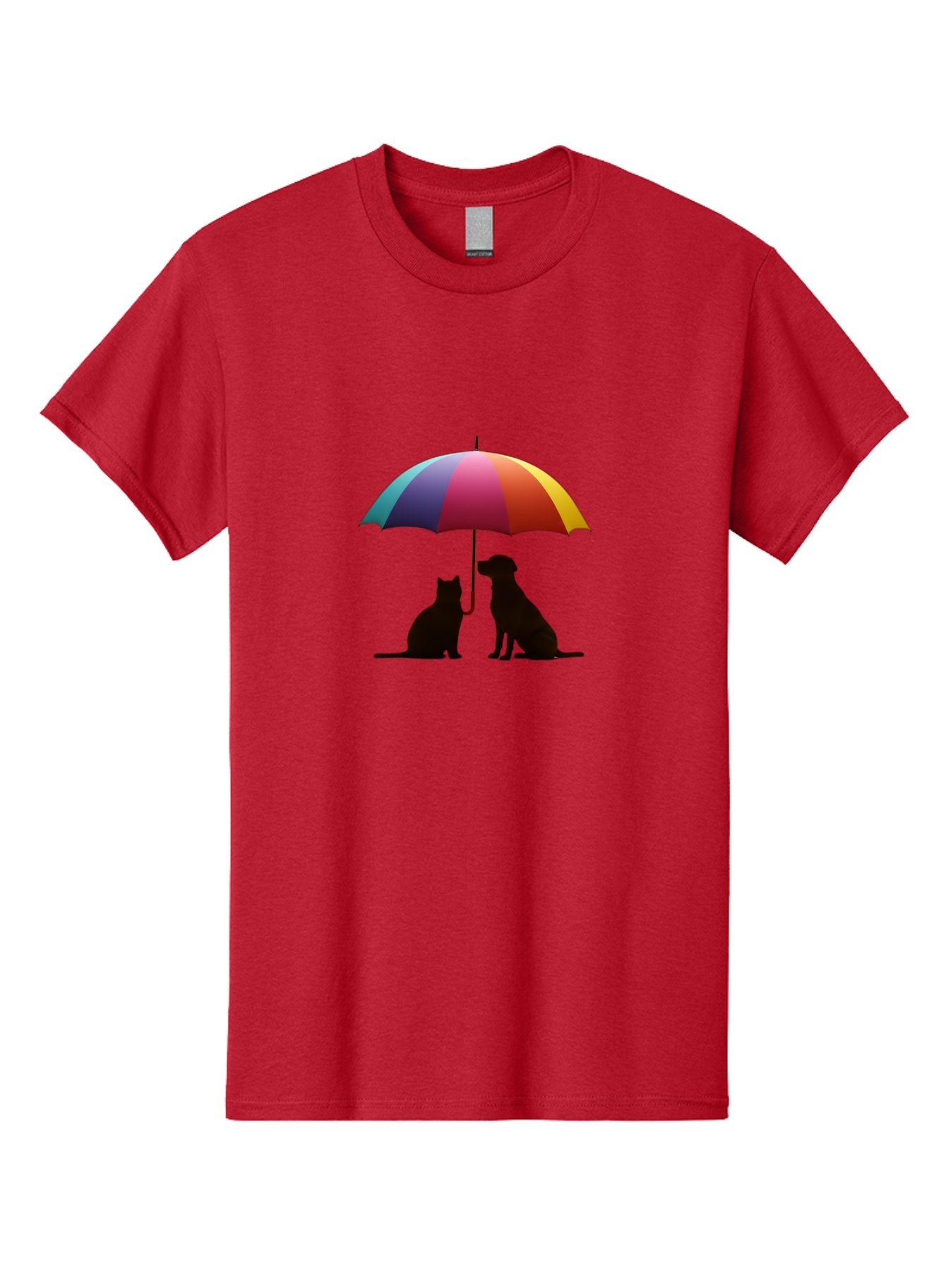 Cat-And-Dog-Under-Umbrella-1 Men'S Graphic Tee, 100% Cotton, Comfortable Casual Summer Wear, Machine Washable, Vintage Camera, Old Camera, Antique Camera, Black Camera, Classic Photography, Photography Equipment, Nostalgic Device, Film Camera, Baf715 4