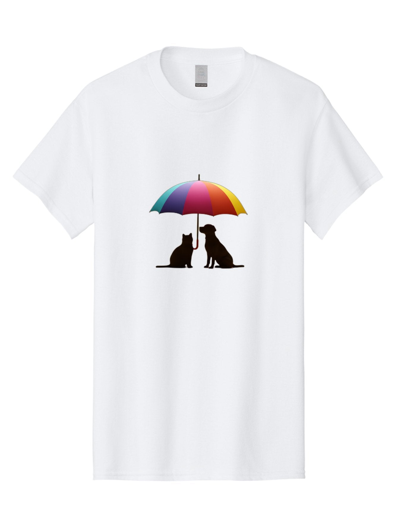 Cat-And-Dog-Under-Umbrella-1 Men'S Graphic Tee, 100% Cotton, Comfortable Casual Summer Wear, Machine Washable, Vintage Camera, Old Camera, Antique Camera, Black Camera, Classic Photography, Photography Equipment, Nostalgic Device, Film Camera, Baf715 3