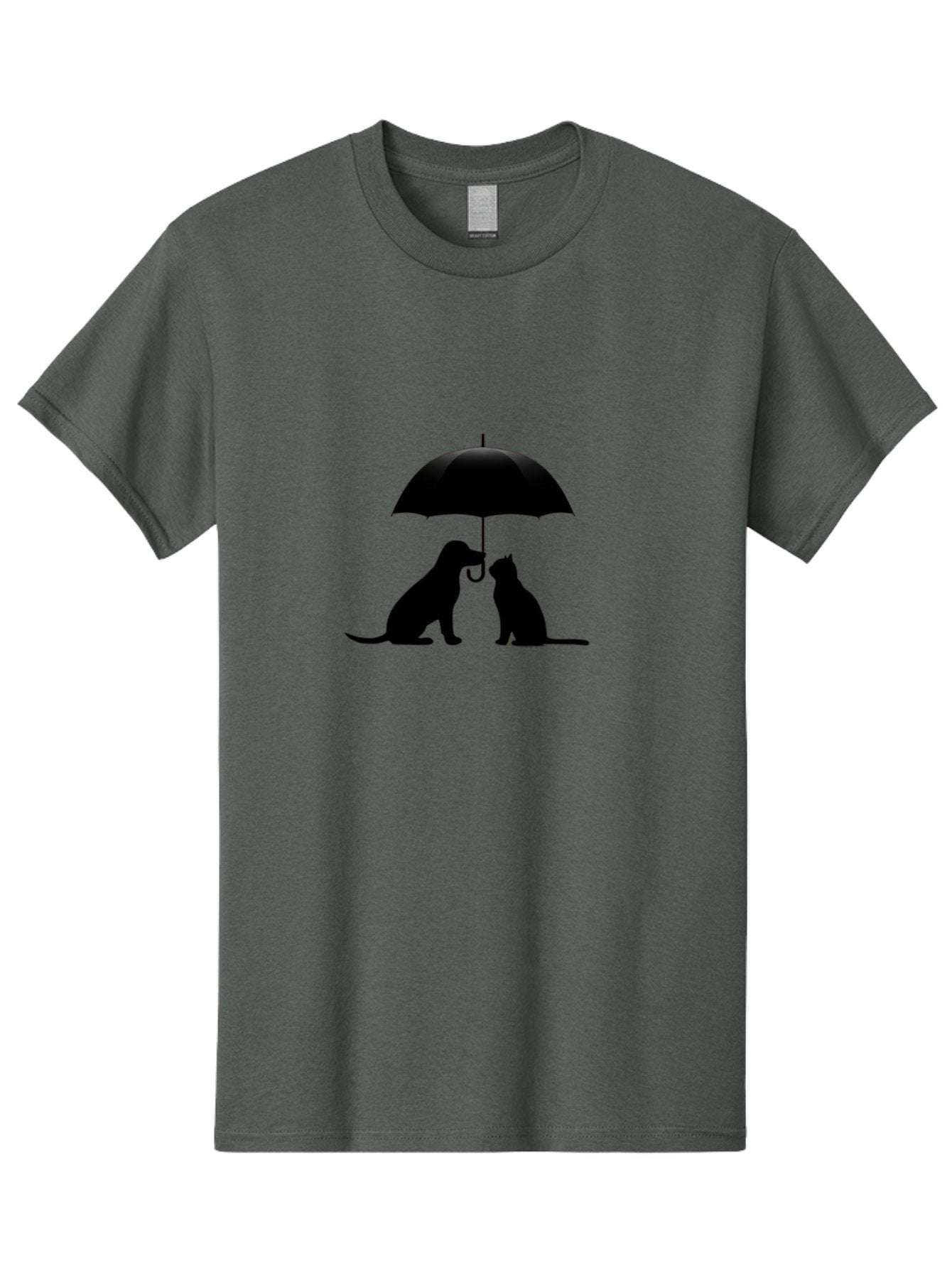 Cat-And-Dog-Under-Umbrella-2 Men'S Graphic Tee, 100% Cotton, Comfortable Casual Summer Wear, Machine Washable, Vintage Camera, Old Camera, Antique Camera, Black Camera, Classic Photography, Photography Equipment, Nostalgic Device, Film Camera, Baf716 12