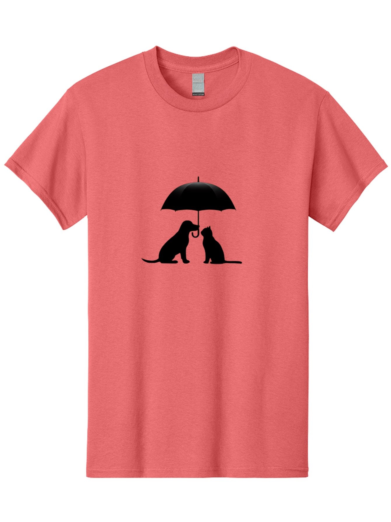 Cat-And-Dog-Under-Umbrella-2 Men'S Graphic Tee, 100% Cotton, Comfortable Casual Summer Wear, Machine Washable, Vintage Camera, Old Camera, Antique Camera, Black Camera, Classic Photography, Photography Equipment, Nostalgic Device, Film Camera, Baf716 13