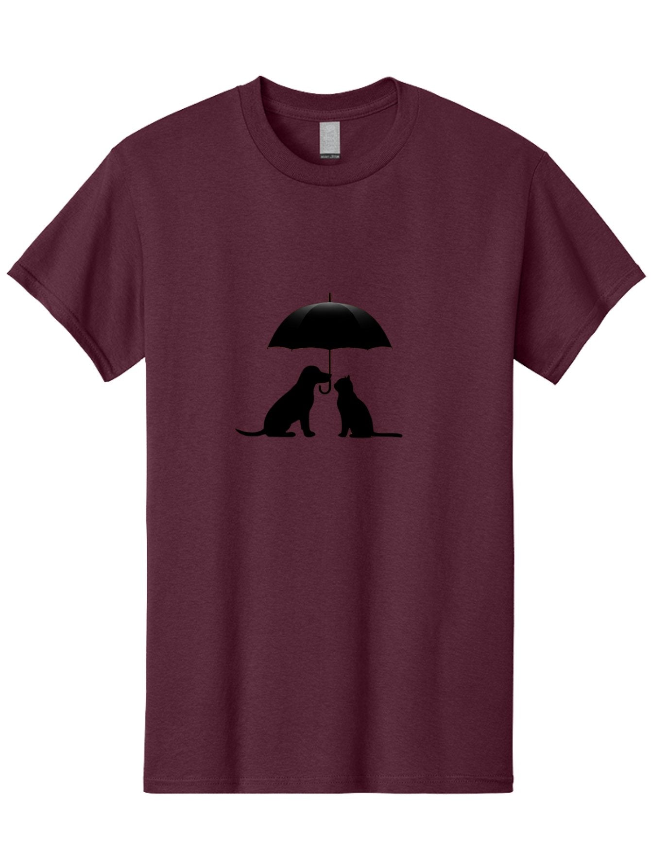 Cat-And-Dog-Under-Umbrella-2 Men'S Graphic Tee, 100% Cotton, Comfortable Casual Summer Wear, Machine Washable, Vintage Camera, Old Camera, Antique Camera, Black Camera, Classic Photography, Photography Equipment, Nostalgic Device, Film Camera, Baf716 7