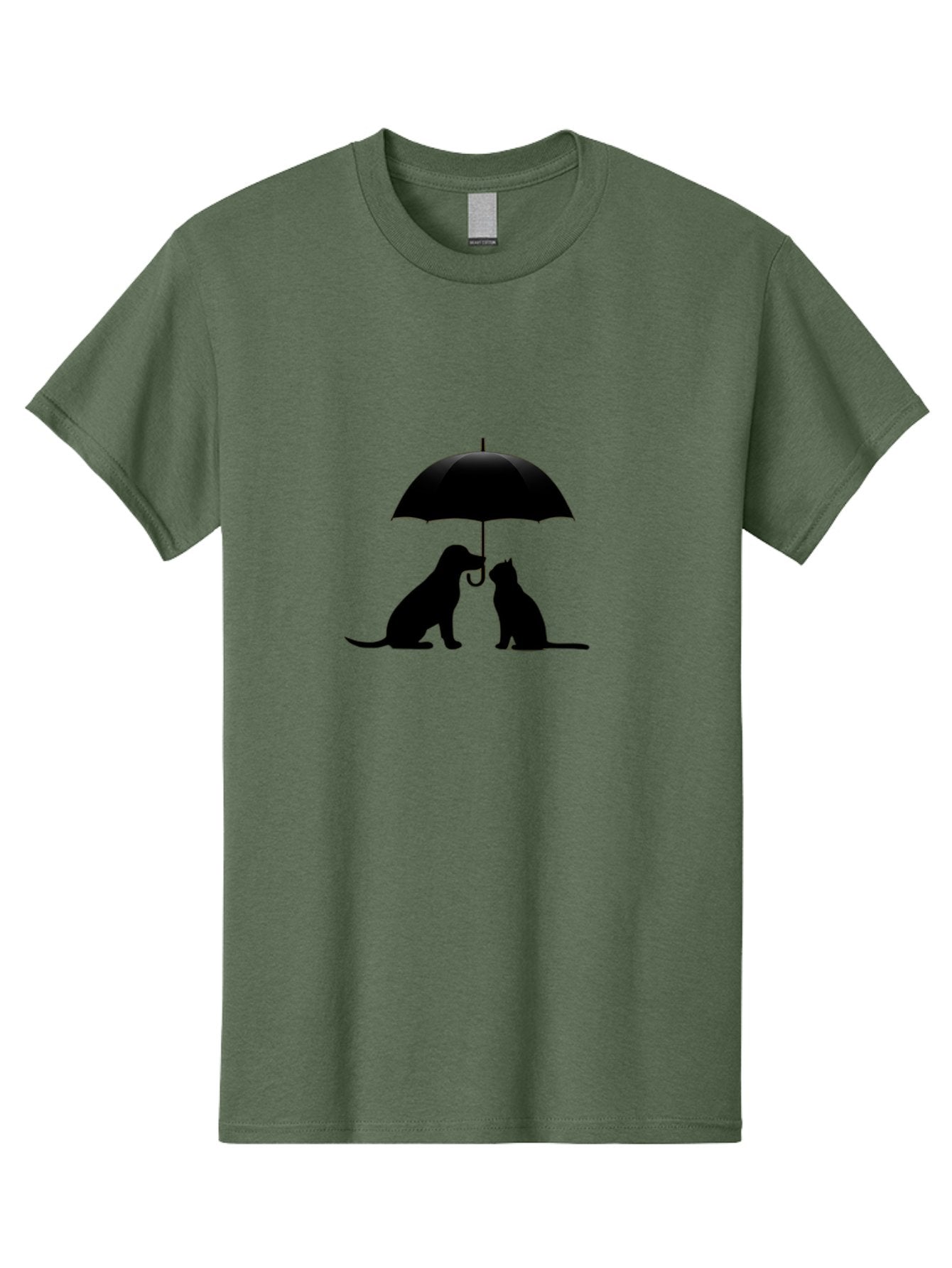 Cat-And-Dog-Under-Umbrella-2 Men'S Graphic Tee, 100% Cotton, Comfortable Casual Summer Wear, Machine Washable, Vintage Camera, Old Camera, Antique Camera, Black Camera, Classic Photography, Photography Equipment, Nostalgic Device, Film Camera, Baf716 14