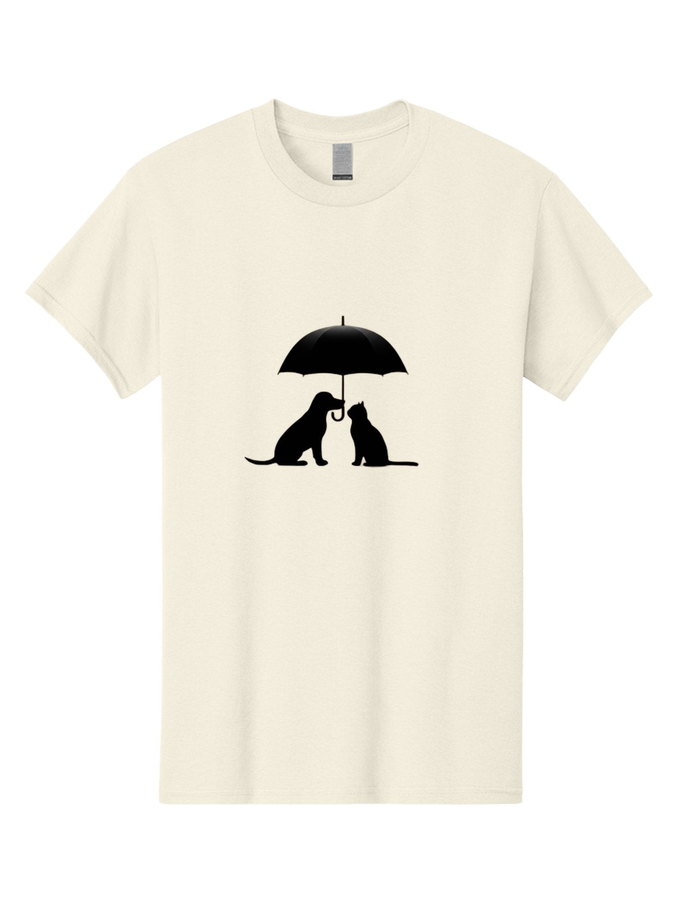 Cat-And-Dog-Under-Umbrella-2 Men'S Graphic Tee, 100% Cotton, Comfortable Casual Summer Wear, Machine Washable, Vintage Camera, Old Camera, Antique Camera, Black Camera, Classic Photography, Photography Equipment, Nostalgic Device, Film Camera, Baf716 6
