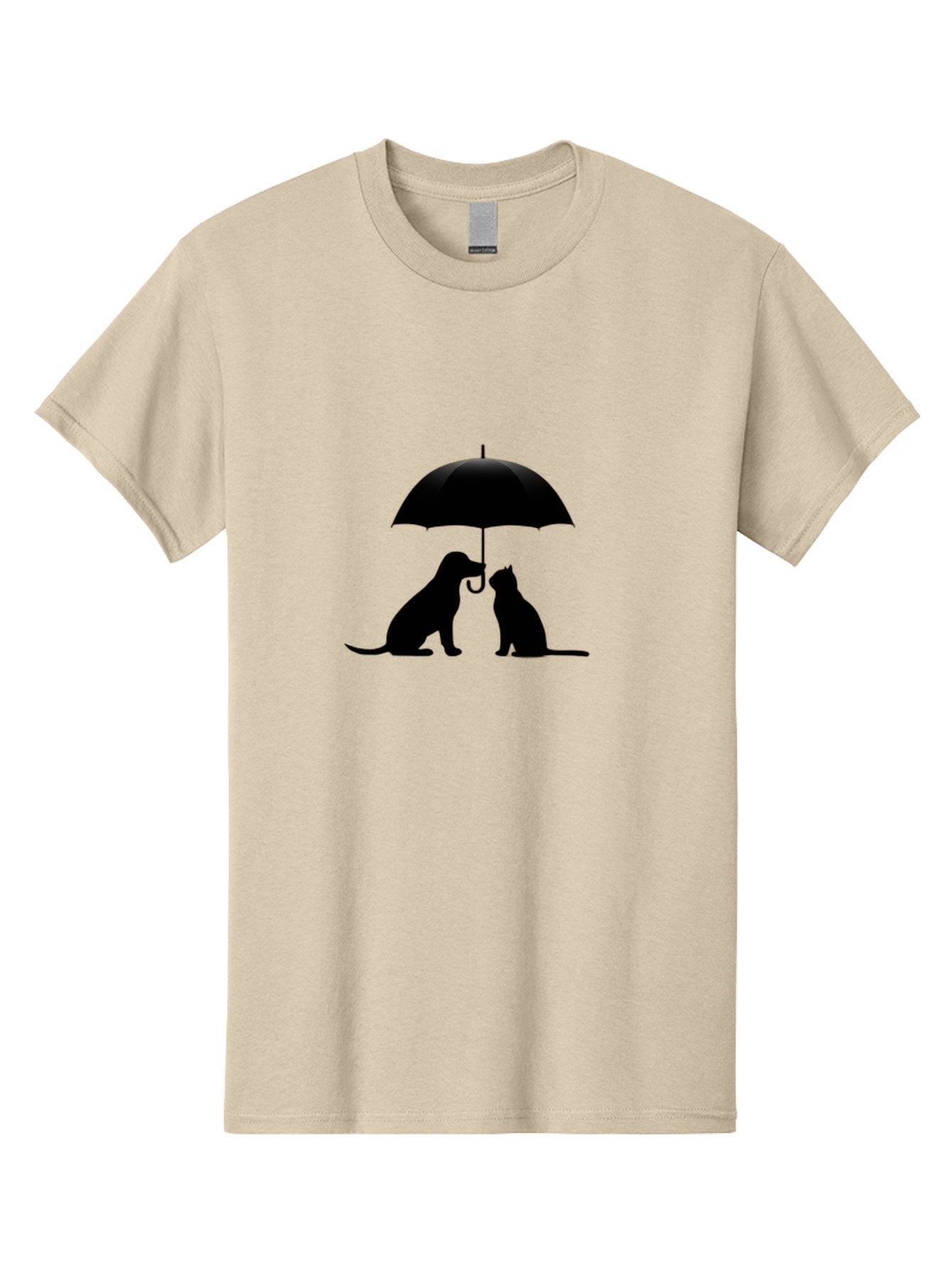 Cat-And-Dog-Under-Umbrella-2 Men'S Graphic Tee, 100% Cotton, Comfortable Casual Summer Wear, Machine Washable, Vintage Camera, Old Camera, Antique Camera, Black Camera, Classic Photography, Photography Equipment, Nostalgic Device, Film Camera, Baf716 11