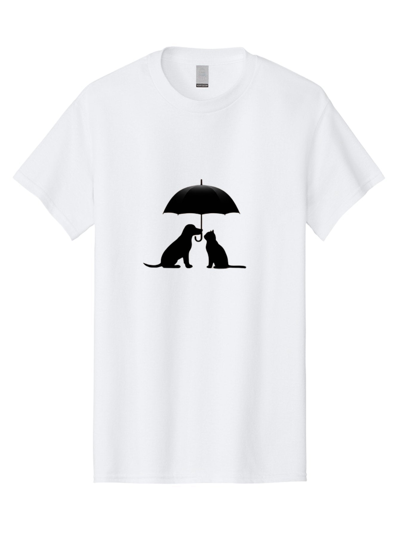 Cat-And-Dog-Under-Umbrella-2 Men'S Graphic Tee, 100% Cotton, Comfortable Casual Summer Wear, Machine Washable, Vintage Camera, Old Camera, Antique Camera, Black Camera, Classic Photography, Photography Equipment, Nostalgic Device, Film Camera, Baf716 10