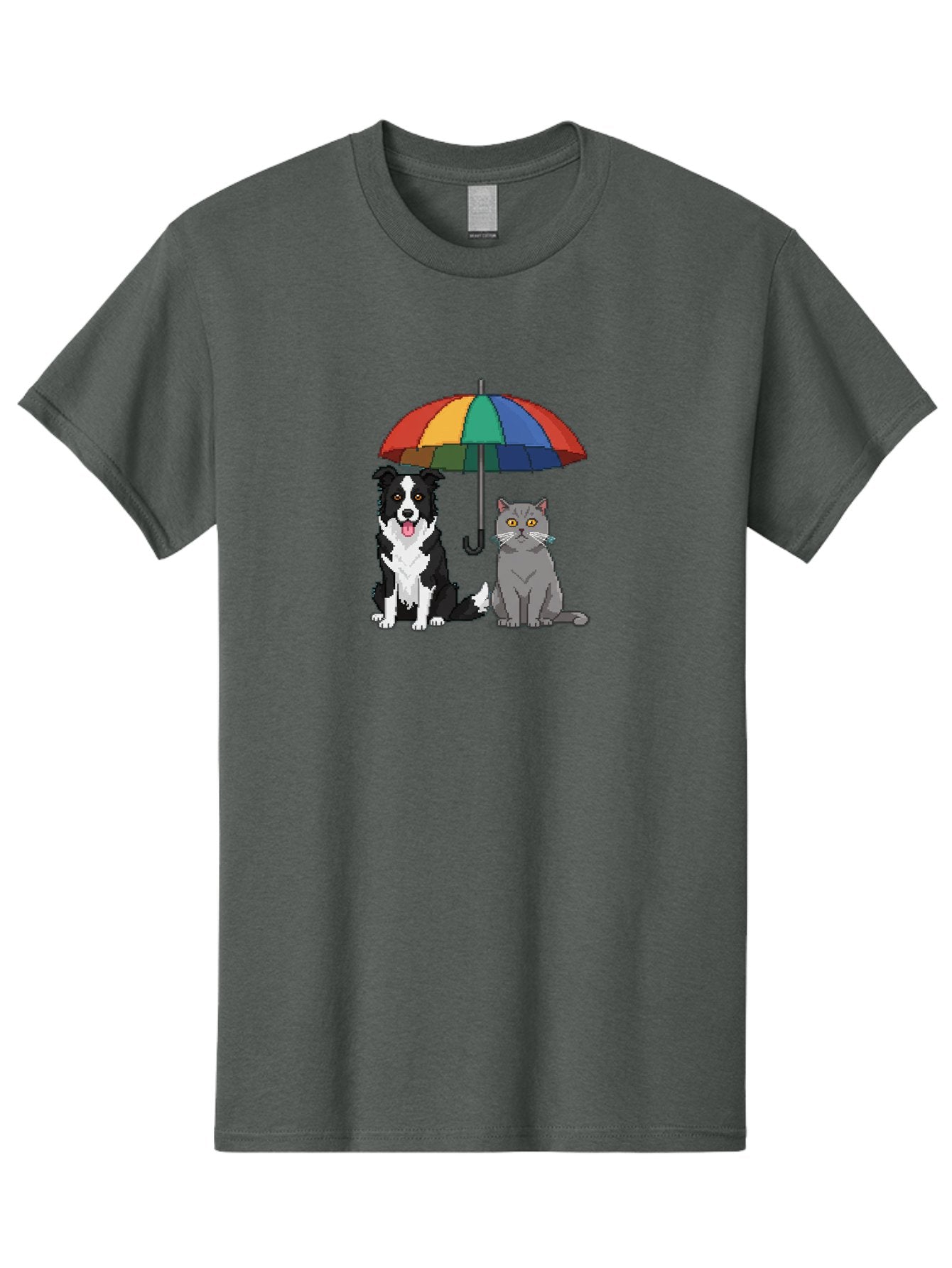 Cat-And-Dog-Under-Umbrella-3 Men'S Graphic Tee, 100% Cotton, Comfortable Casual Summer Wear, Machine Washable, Vintage Camera, Old Camera, Antique Camera, Black Camera, Classic Photography, Photography Equipment, Nostalgic Device, Film Camera, Baf717 8