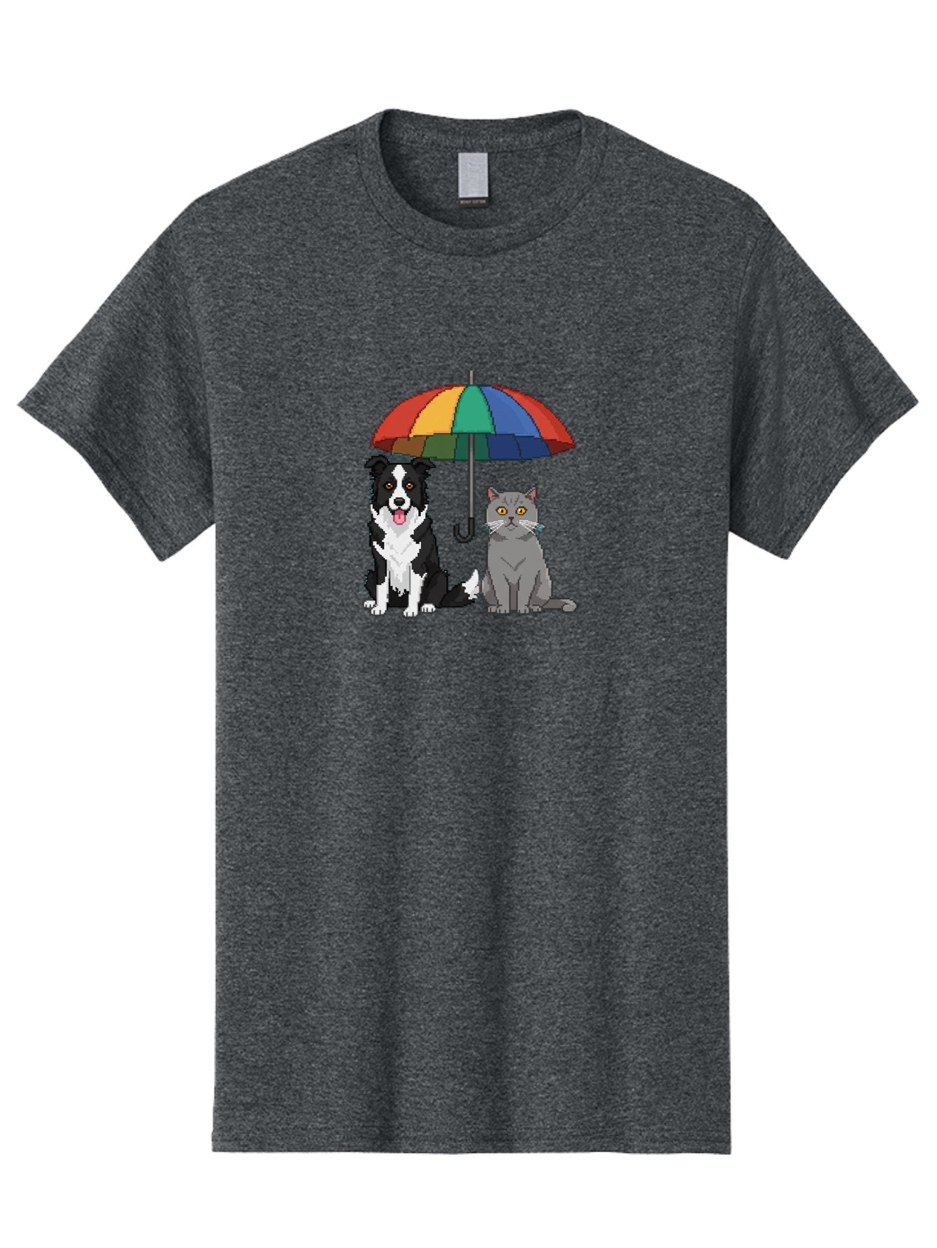 Cat-And-Dog-Under-Umbrella-3 Men'S Graphic Tee, 100% Cotton, Comfortable Casual Summer Wear, Machine Washable, Vintage Camera, Old Camera, Antique Camera, Black Camera, Classic Photography, Photography Equipment, Nostalgic Device, Film Camera, Baf717 6