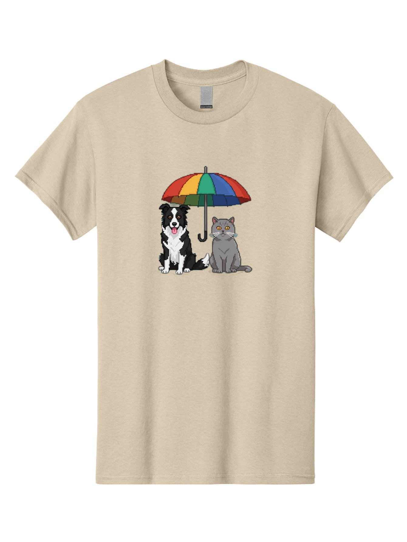 Cat-And-Dog-Under-Umbrella-3 Men'S Graphic Tee, 100% Cotton, Comfortable Casual Summer Wear, Machine Washable, Vintage Camera, Old Camera, Antique Camera, Black Camera, Classic Photography, Photography Equipment, Nostalgic Device, Film Camera, Baf717 12