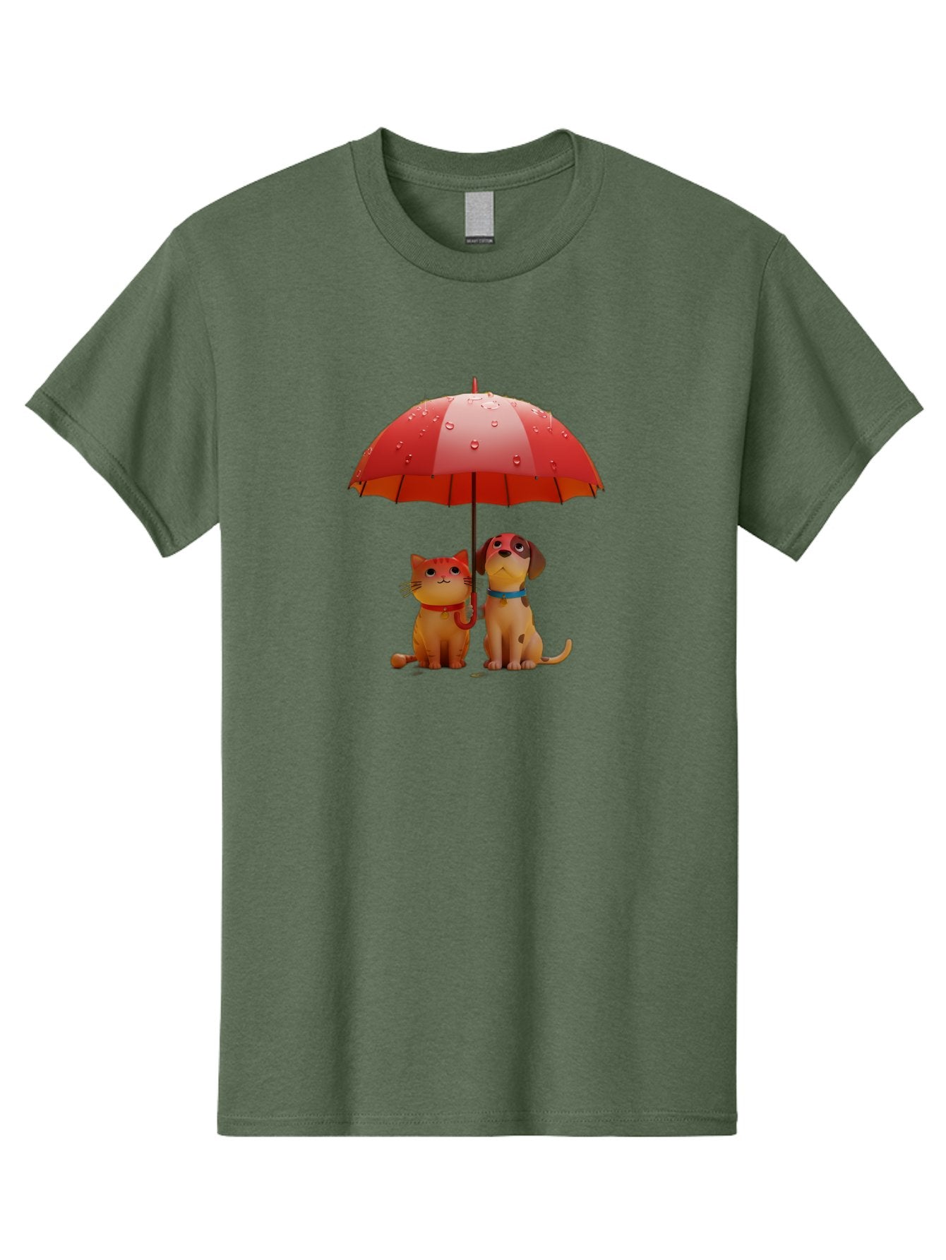 Cat-And-Dog-Under-Umbrella-4 Men'S Graphic Tee, 100% Cotton, Comfortable Casual Summer Wear, Machine Washable, Vintage Camera, Old Camera, Antique Camera, Black Camera, Classic Photography, Photography Equipment, Nostalgic Device, Film Camera, Baf718 11
