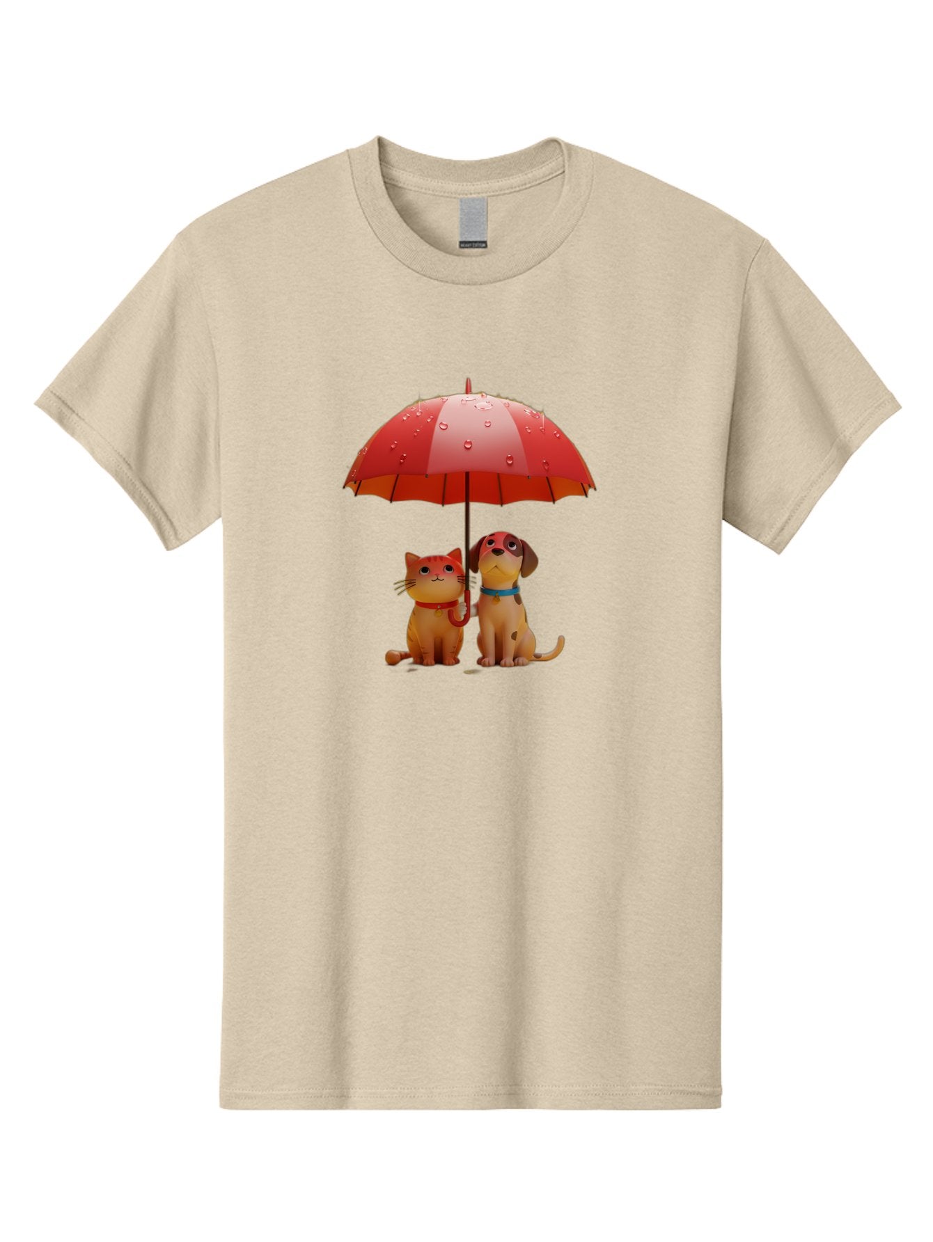 Cat-And-Dog-Under-Umbrella-4 Men'S Graphic Tee, 100% Cotton, Comfortable Casual Summer Wear, Machine Washable, Vintage Camera, Old Camera, Antique Camera, Black Camera, Classic Photography, Photography Equipment, Nostalgic Device, Film Camera, Baf718 8
